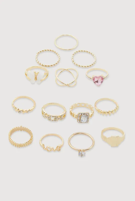 Assorted Cubic Zirconia Metallic Ring Set sold by Rainbow