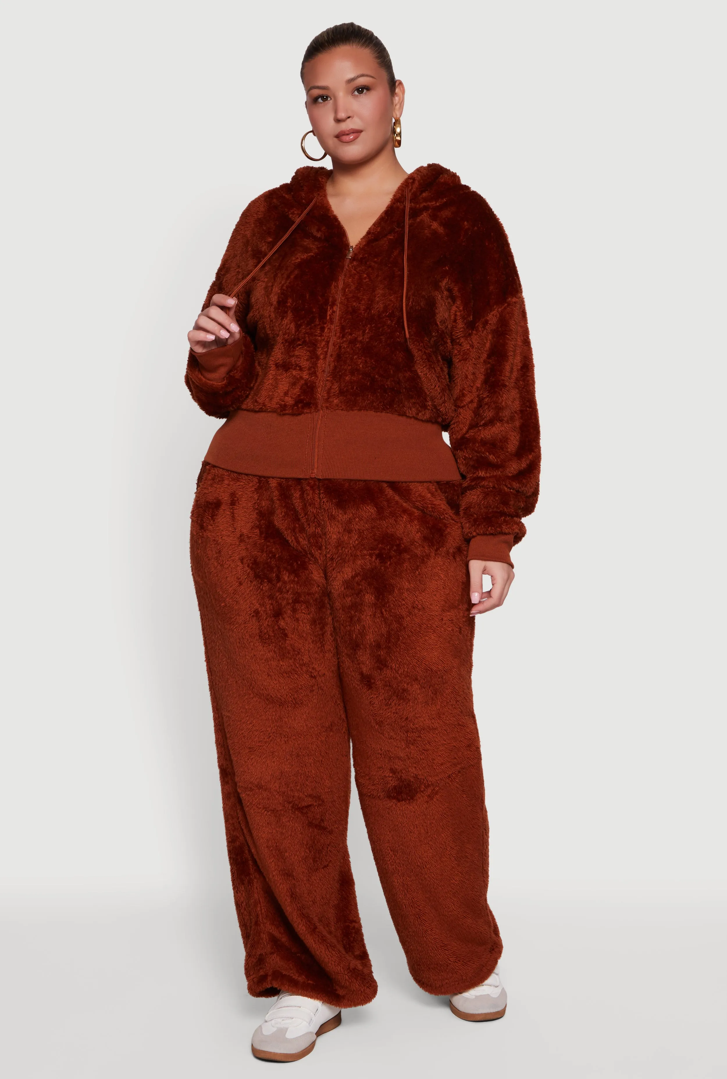 Plus Size High Waisted Faux Fur Lounge Pants sold by Rainbow