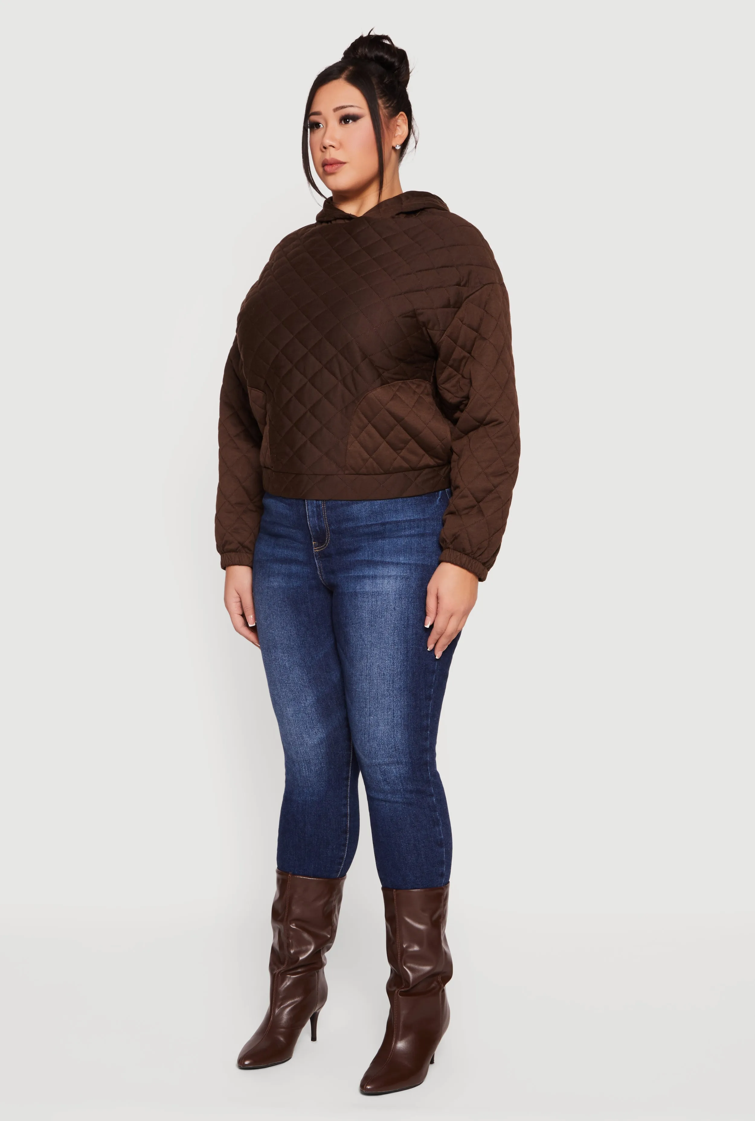 Plus Size Hooded Quilted Sweatshirt sold by Rainbow product image thumbnail 5