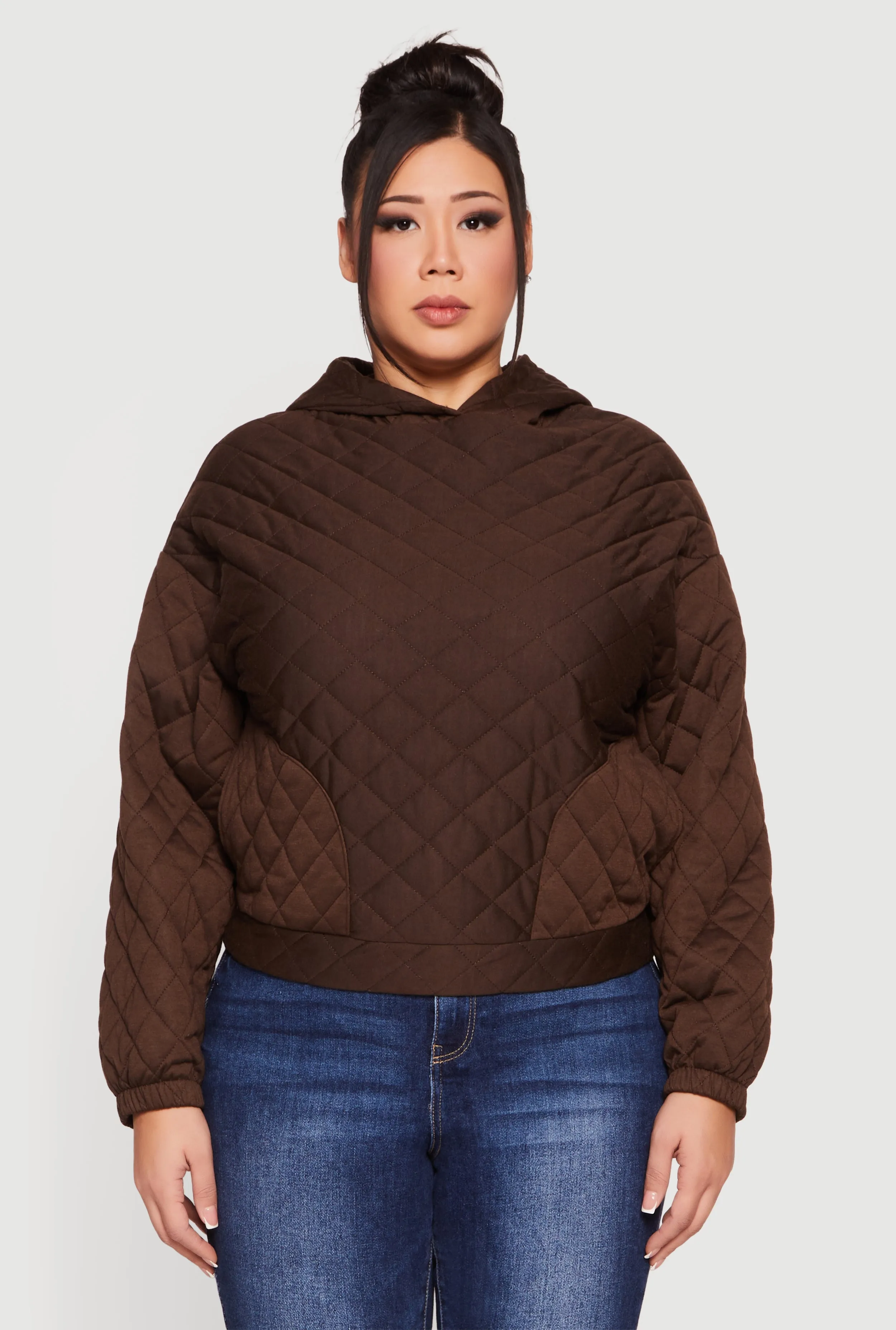 Plus Size Hooded Quilted Sweatshirt sold by Rainbow product image thumbnail 2