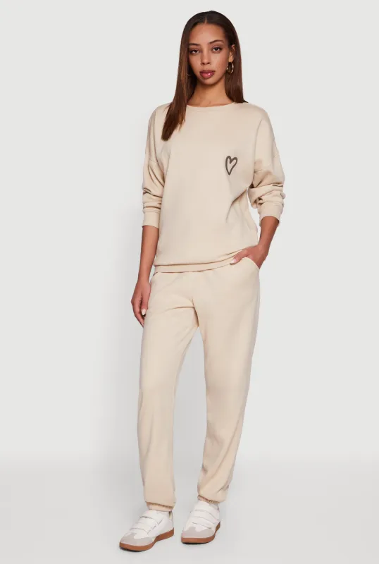 Mid Rise Drawstring Fleece Sweatpants sold by Rainbow