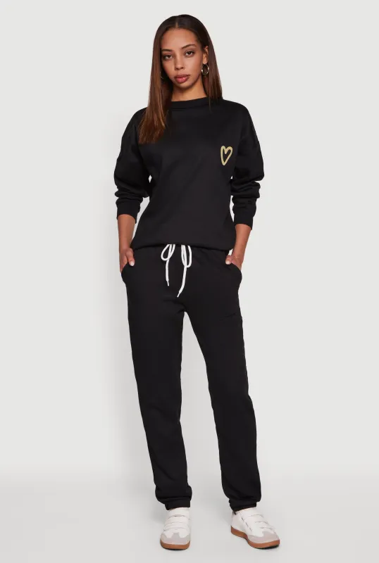 Mid Rise Drawstring Fleece Sweatpants sold by Rainbow