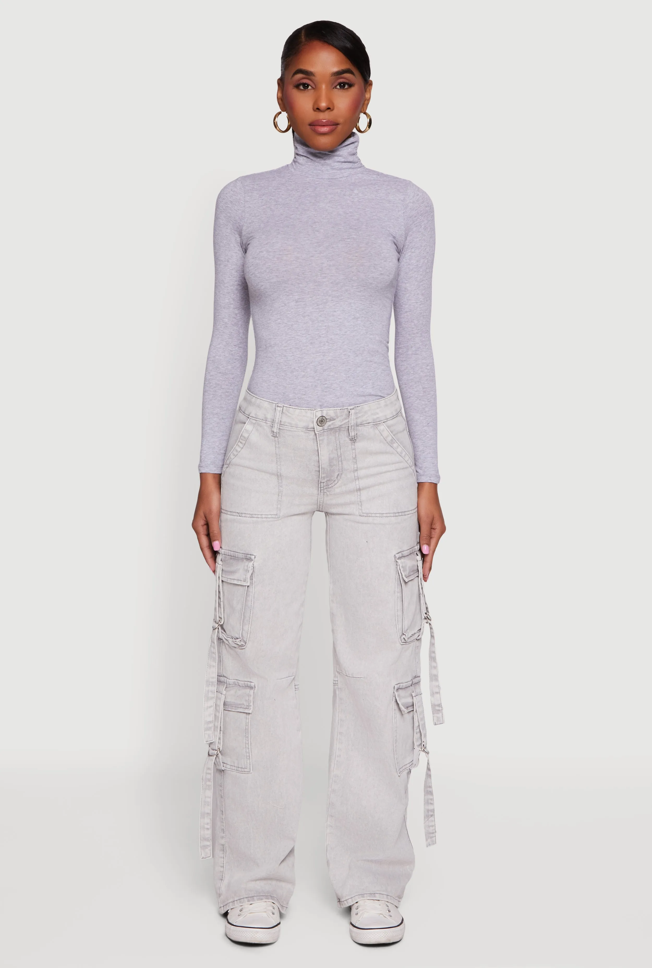 Acid Wash Cargo Pocket Straight Leg Jeans sold by Rainbow product image thumbnail 2