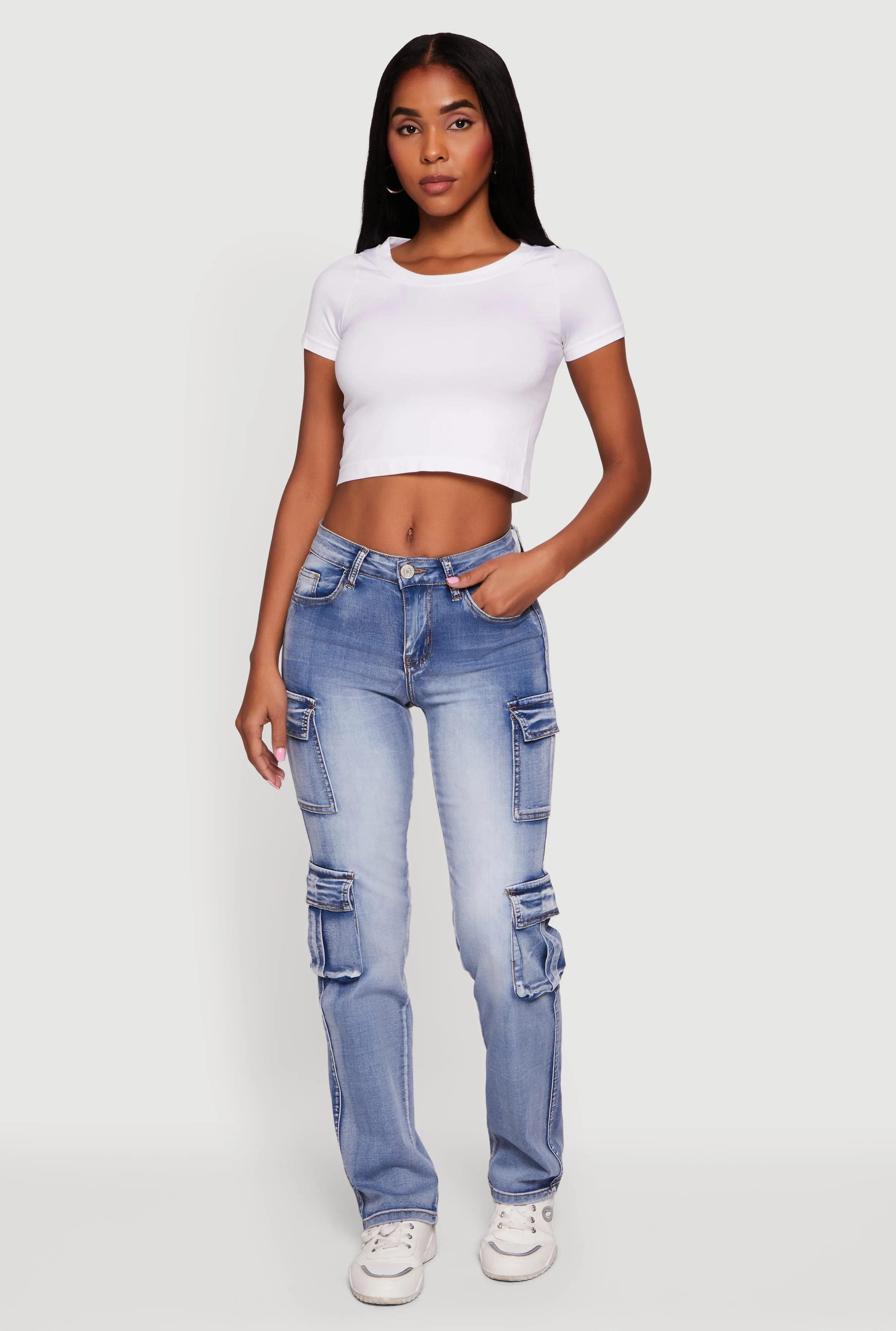 VIP Mineral Wash Straight Leg Utility Jeans sold by Rainbow