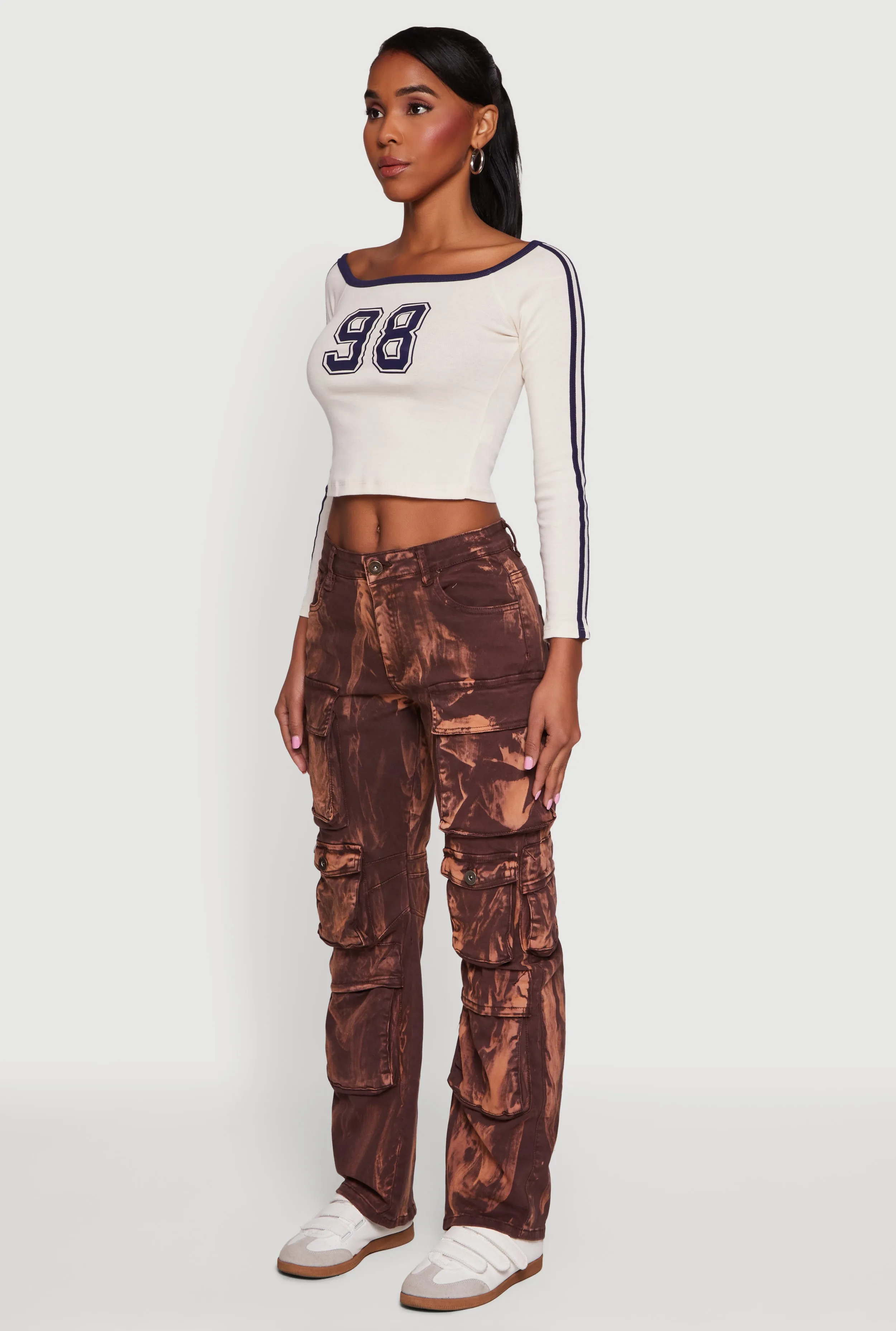 Tie Dye Straight Leg Utility Jeans sold by Rainbow product image thumbnail 3