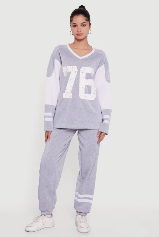 Trendy Fleece Lined Varsity Stripe Sweatpants sold by Rainbow