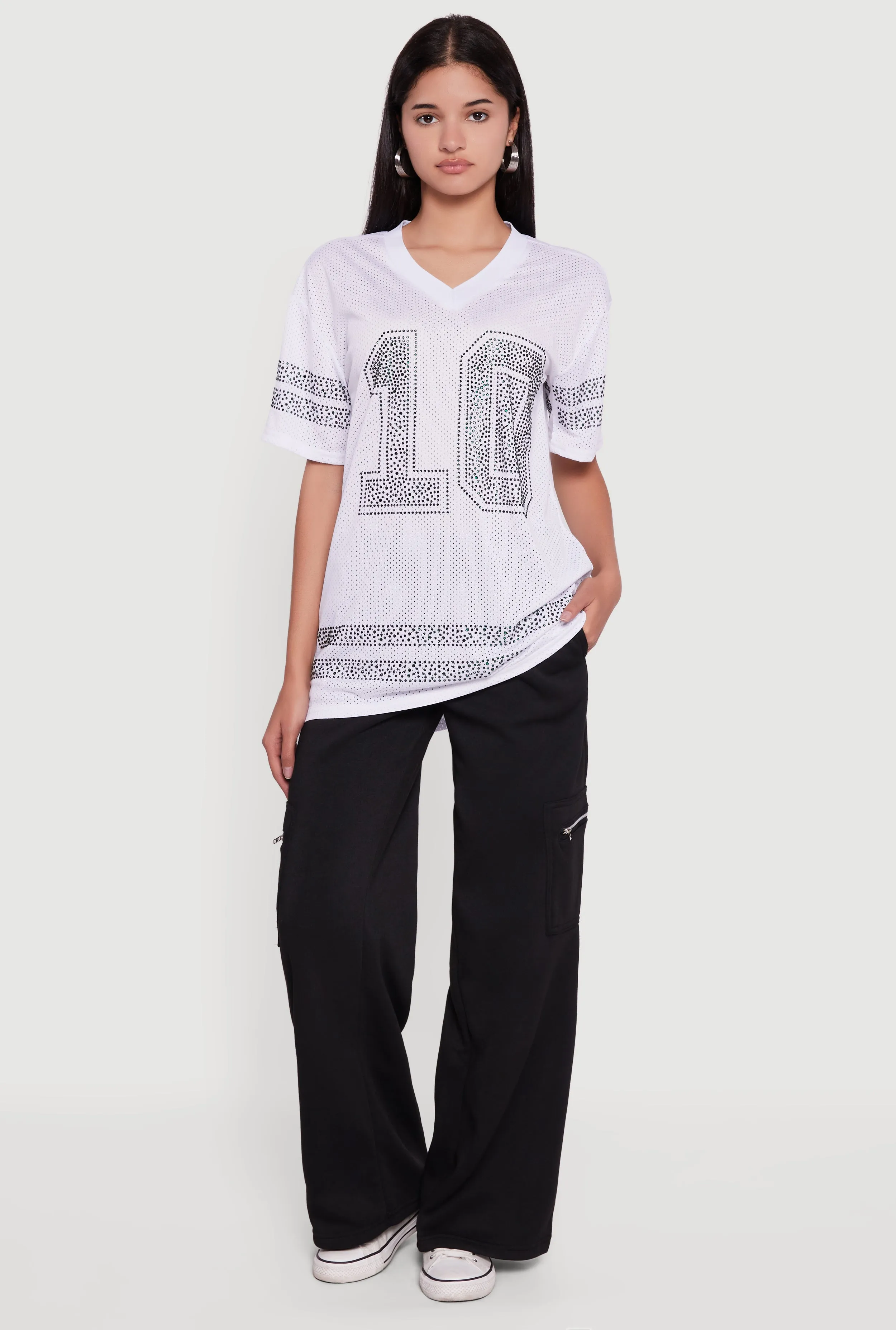 Rhinestone Graphic Football Jersey sold by Rainbow