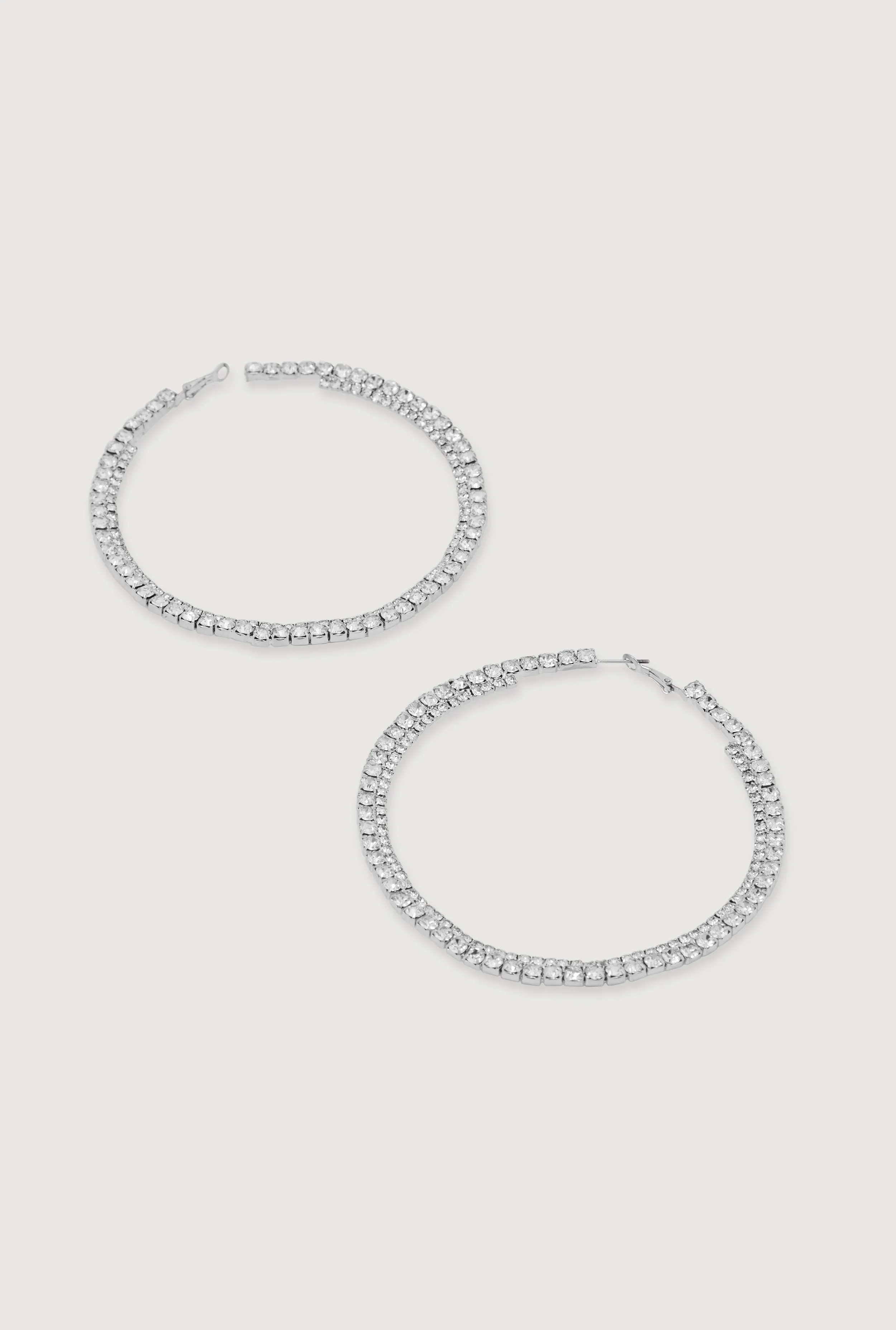 Double Rhinestone Hoop Earrings sold by Rainbow