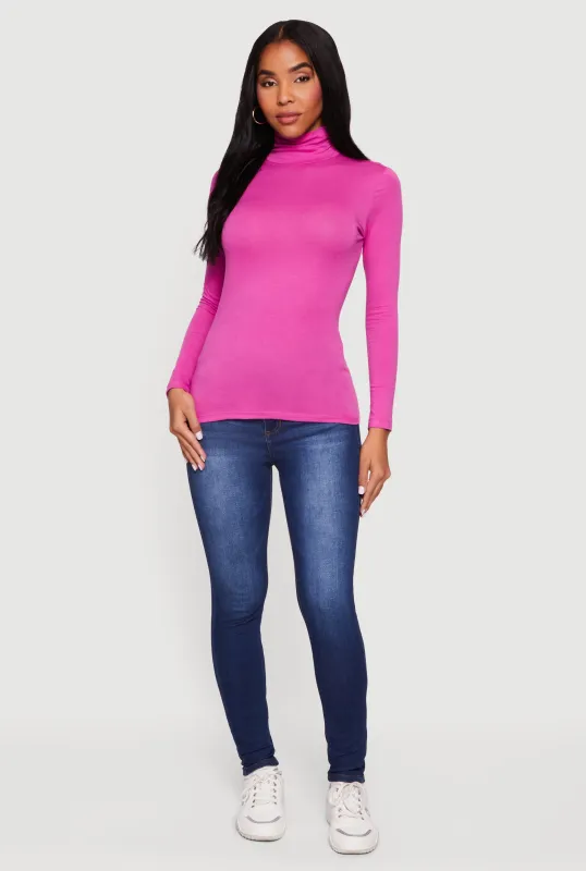 Long Sleeve Ruched Turtleneck Tee sold by Rainbow