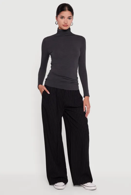 Long Sleeve Ruched Turtleneck Tee sold by Rainbow