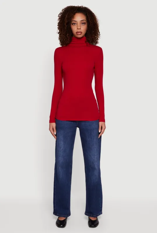 Long Sleeve Ruched Turtleneck Tee sold by Rainbow