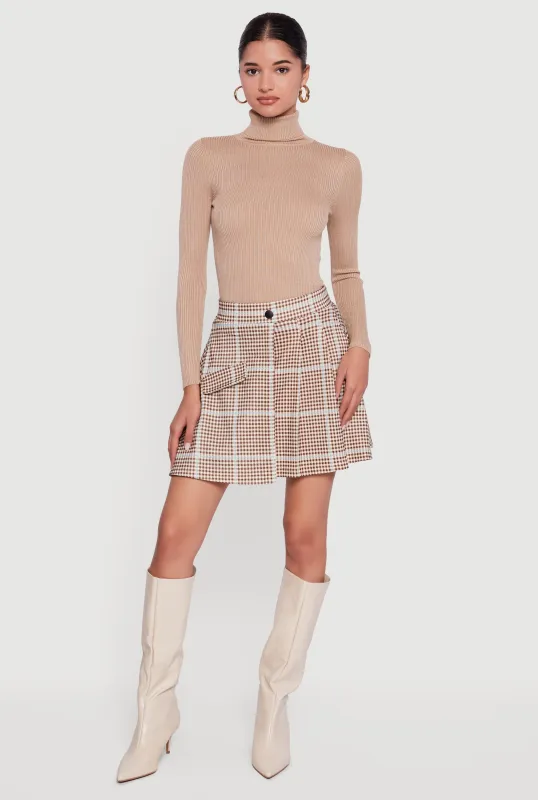 Solid Ribbed Knit Turtleneck Top sold by Rainbow