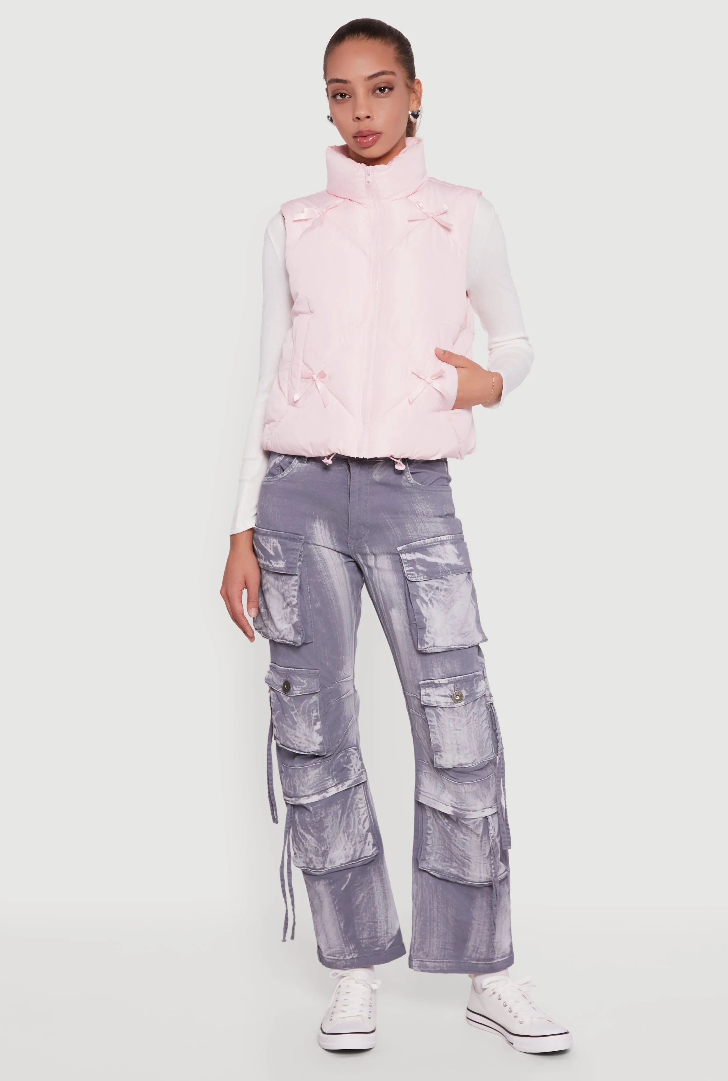 Almost Famous Quilted Puffer Vest with Bows sold by Rainbow product image thumbnail 2