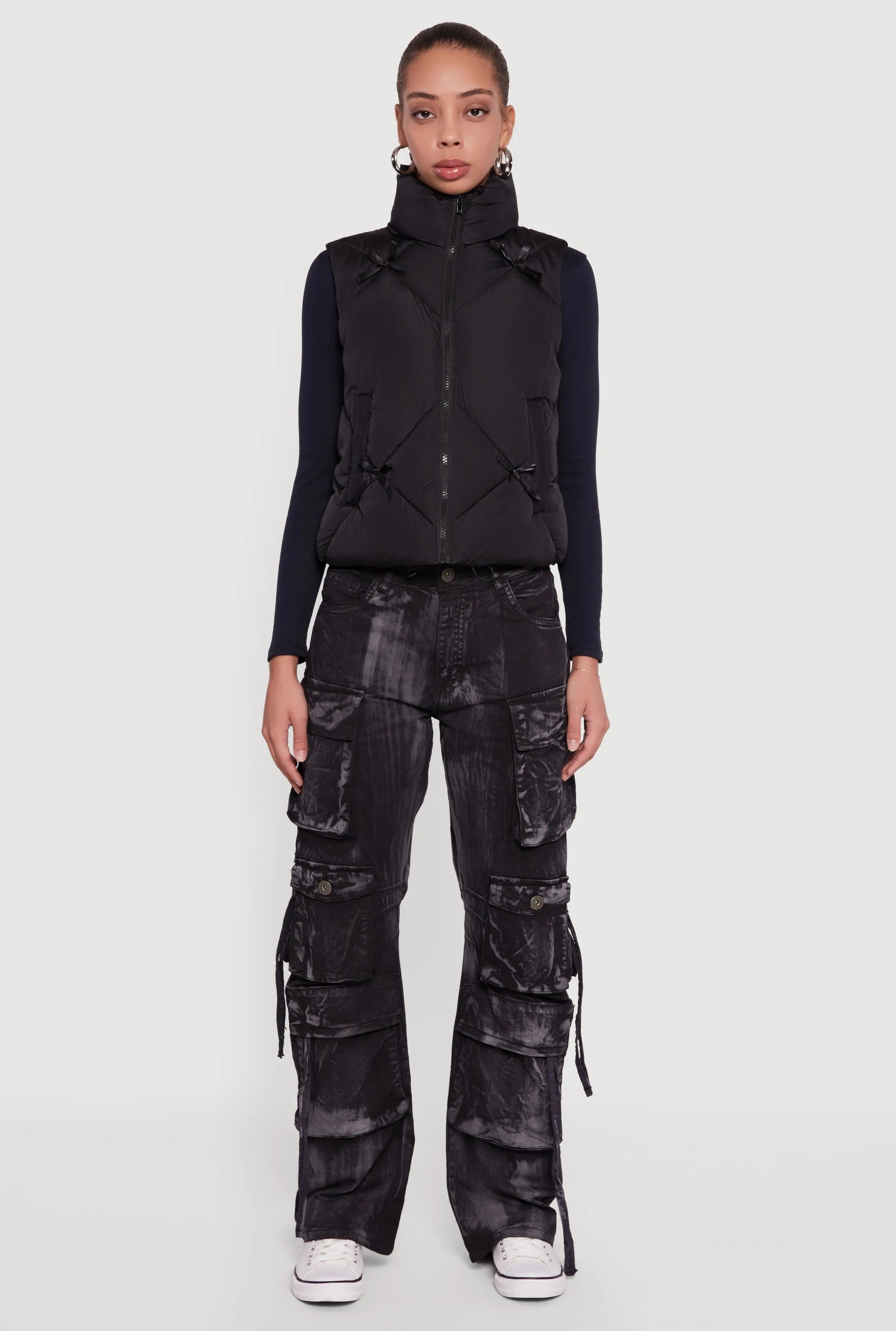 Almost Famous Quilted Puffer Vest with Bows sold by Rainbow product image thumbnail 3