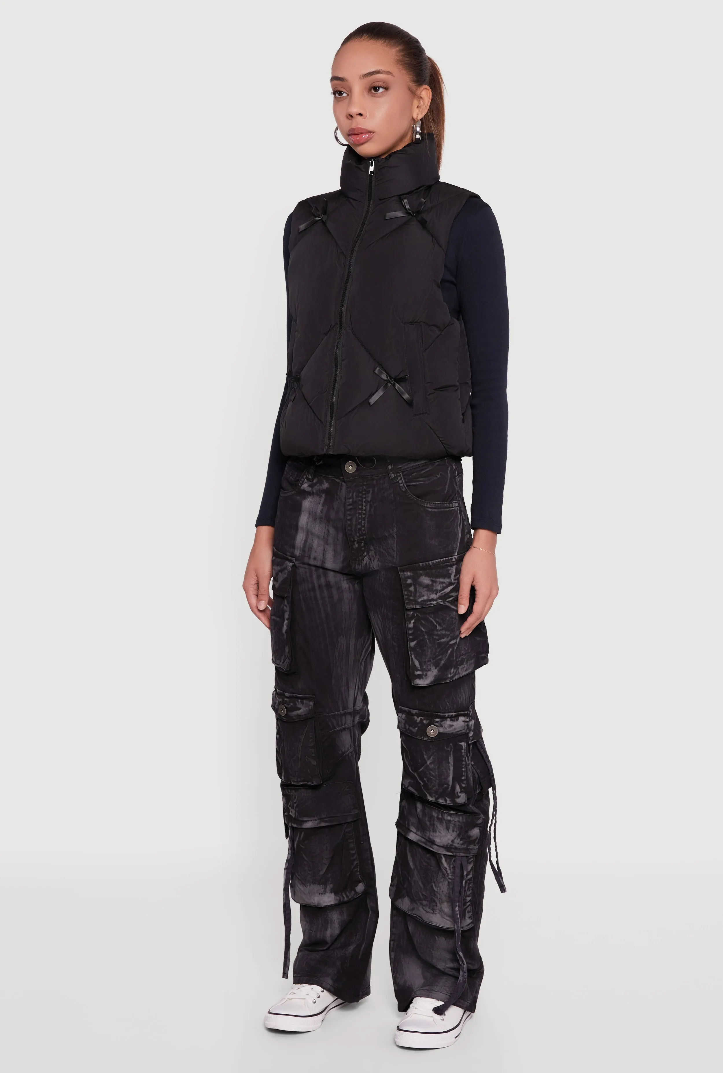 Almost Famous Quilted Puffer Vest with Bows sold by Rainbow product image thumbnail 5