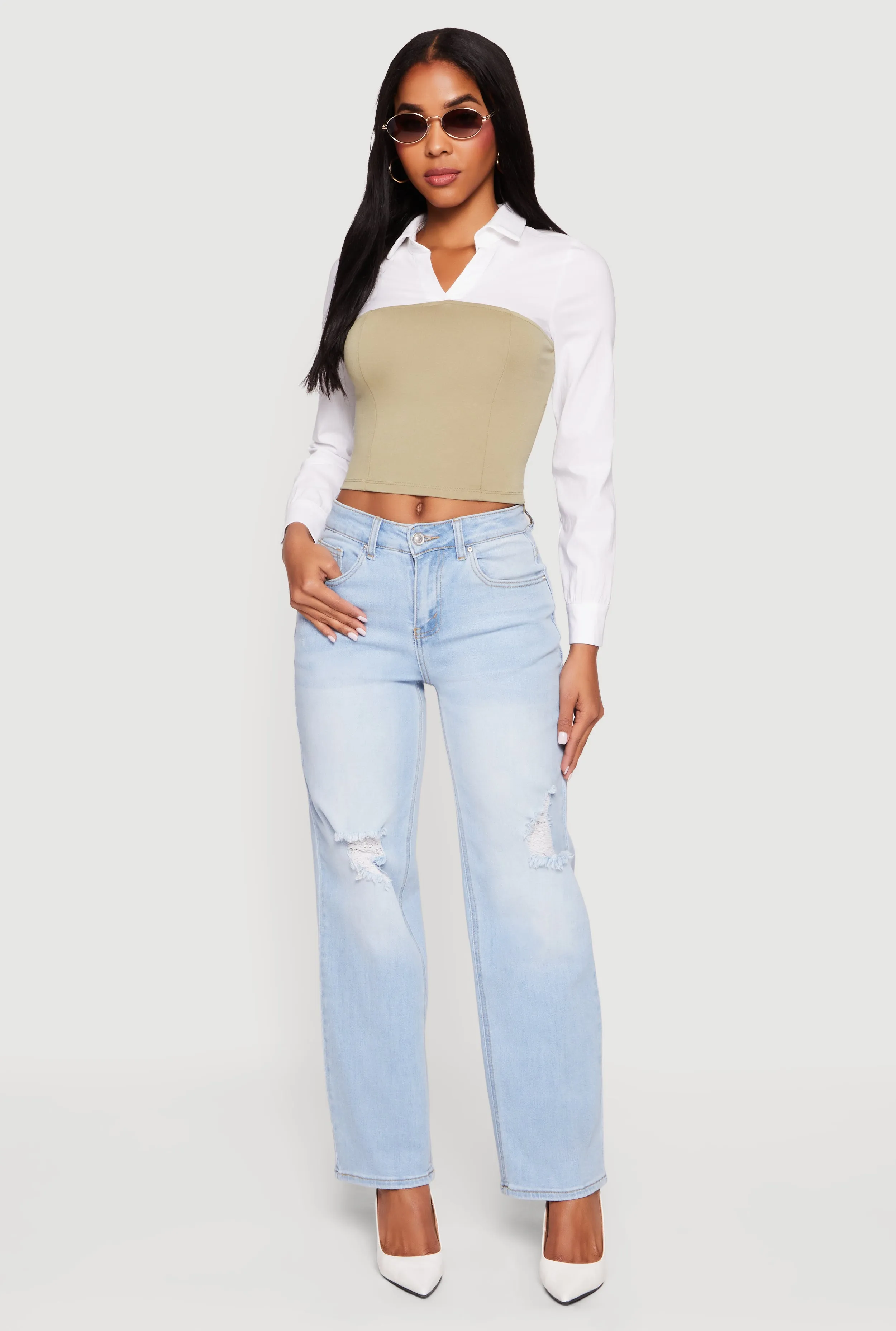 Layered Look Cropped Corset Top sold by Rainbow product image thumbnail 3