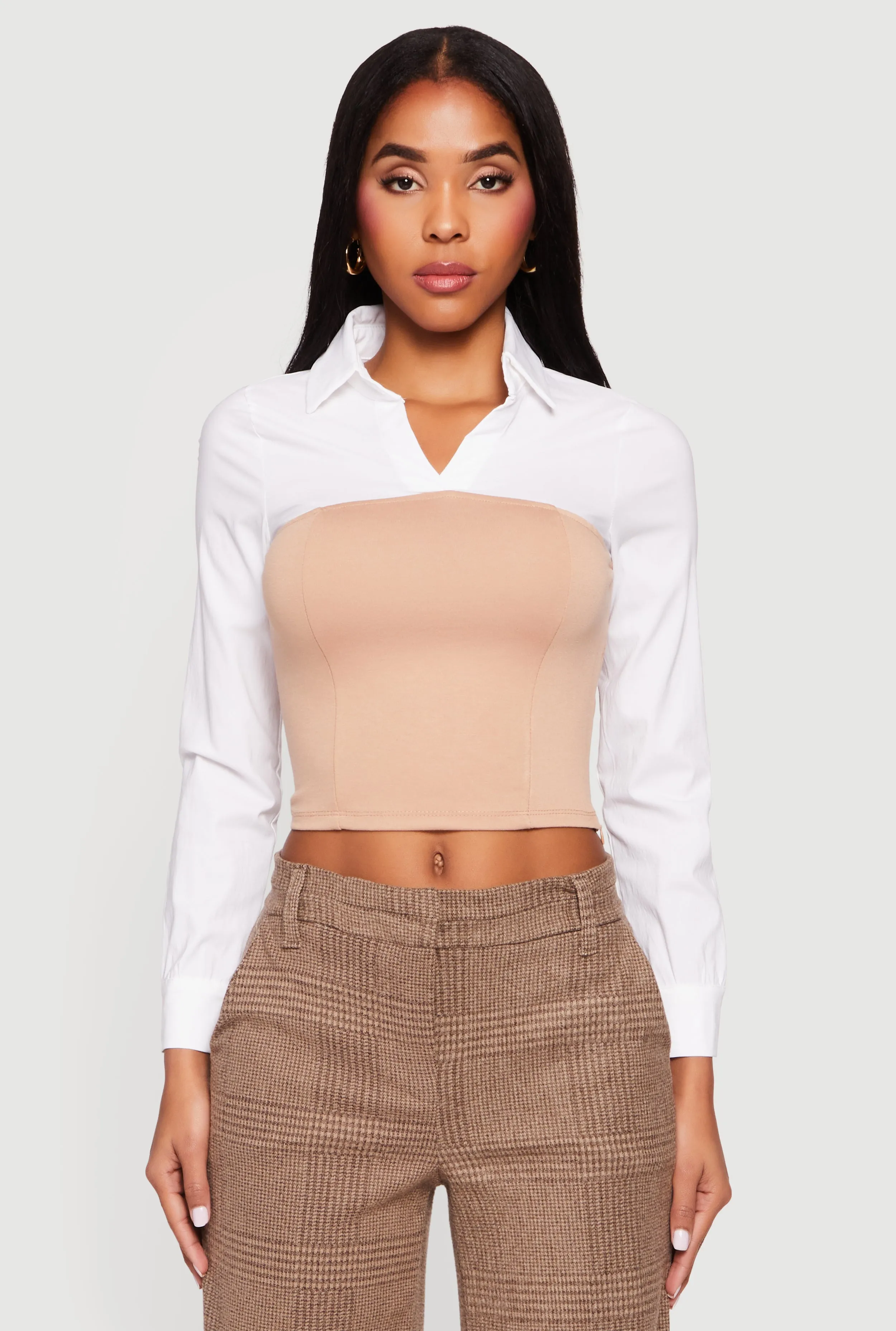 Layered Look Cropped Corset Top sold by Rainbow product image thumbnail 2