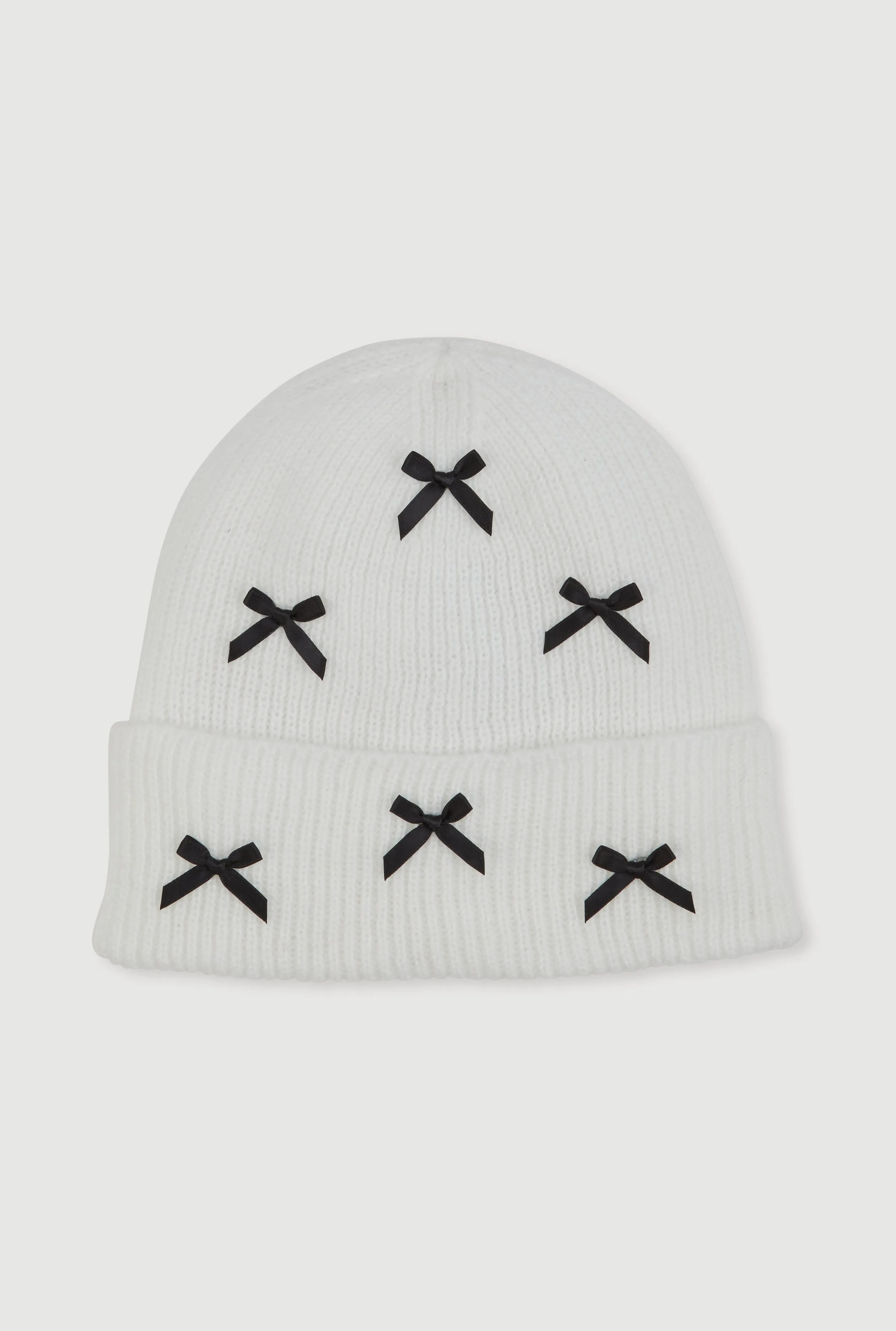 Bow Detail Cuff Beanie sold by Rainbow