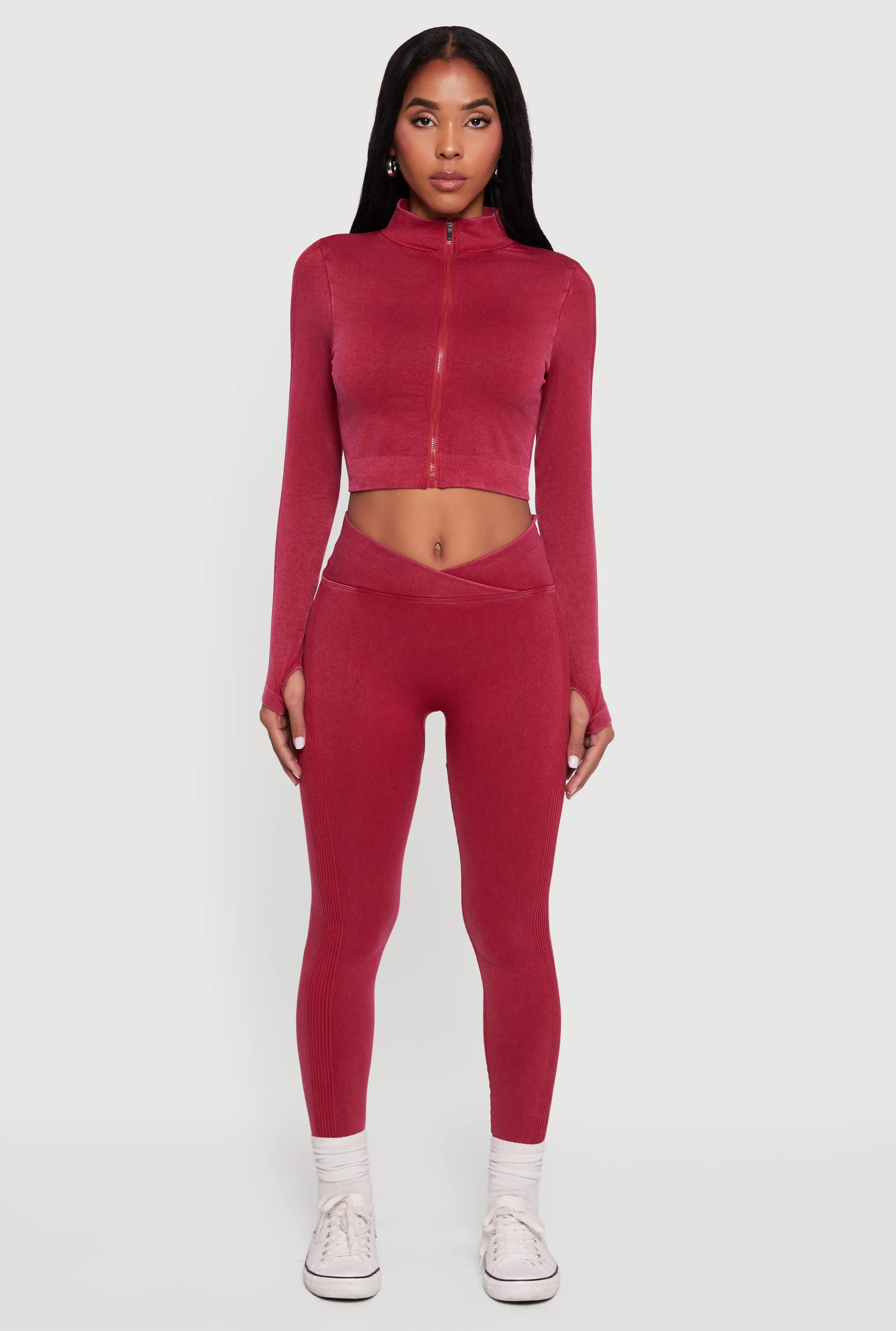 Seamless Acid Wash Cropped Track Jacket sold by Rainbow product image thumbnail 3