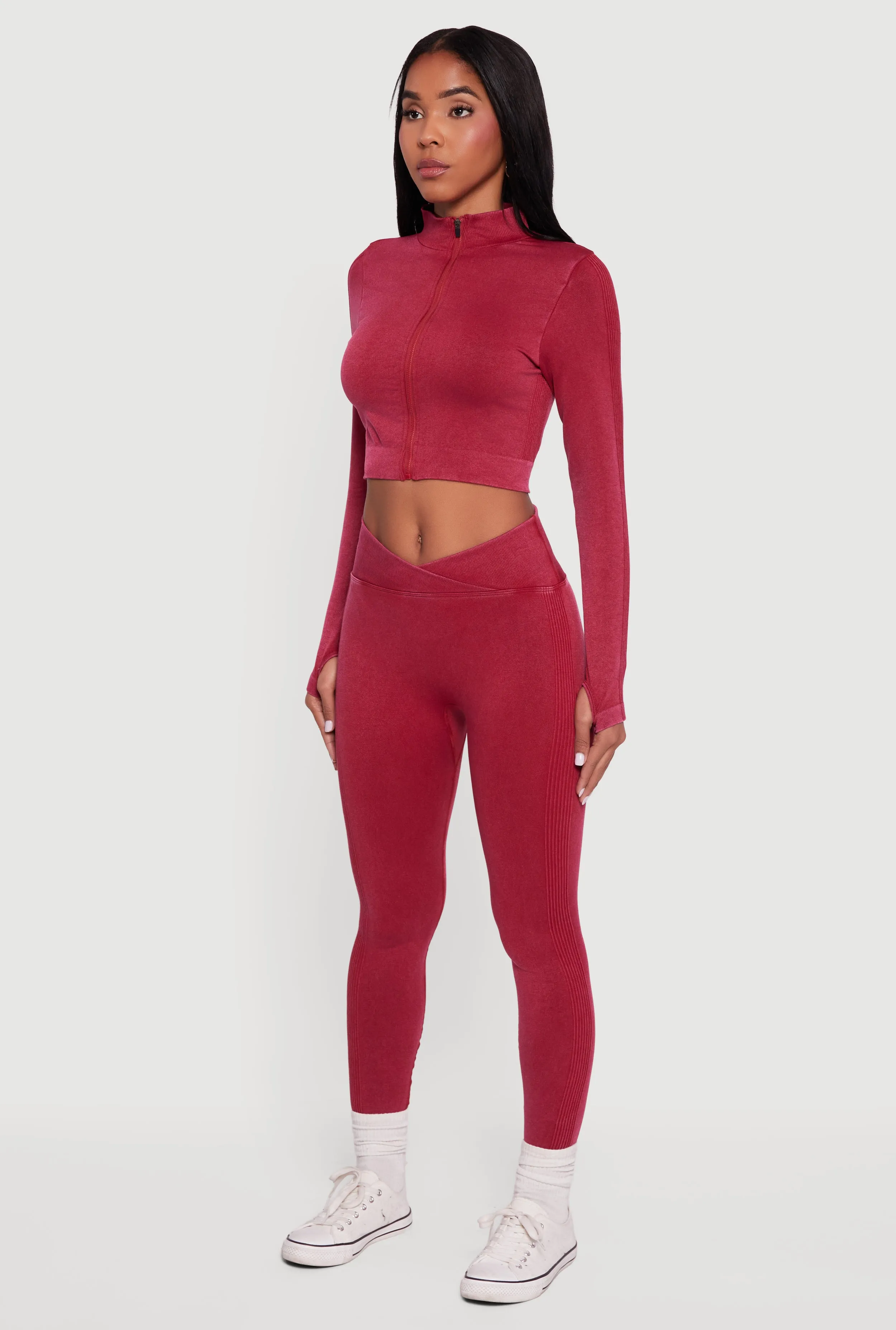 Seamless Acid Wash Cropped Track Jacket sold by Rainbow product image thumbnail 5