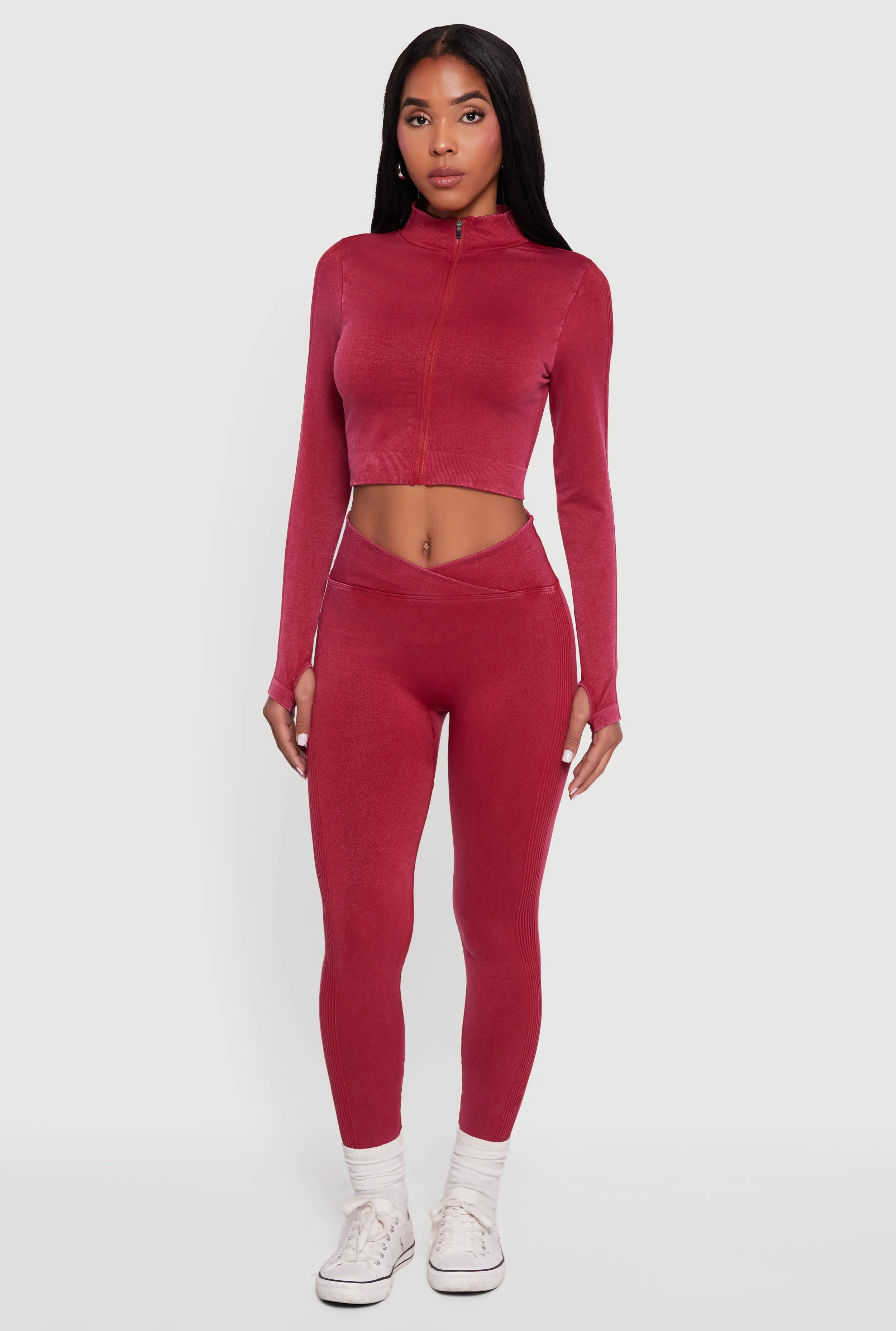 Seamless Acid Wash Cropped Track Jacket sold by Rainbow product image thumbnail 2