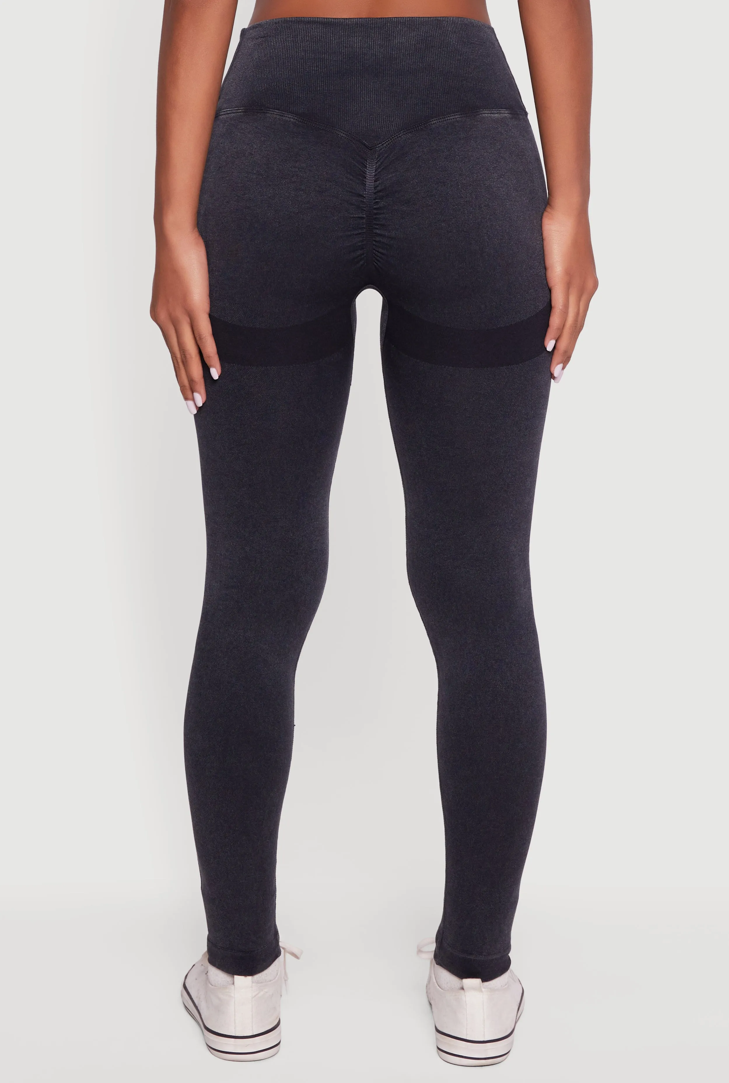 Seamless Acid Wash V-Waist Leggings sold by Rainbow product image thumbnail 5