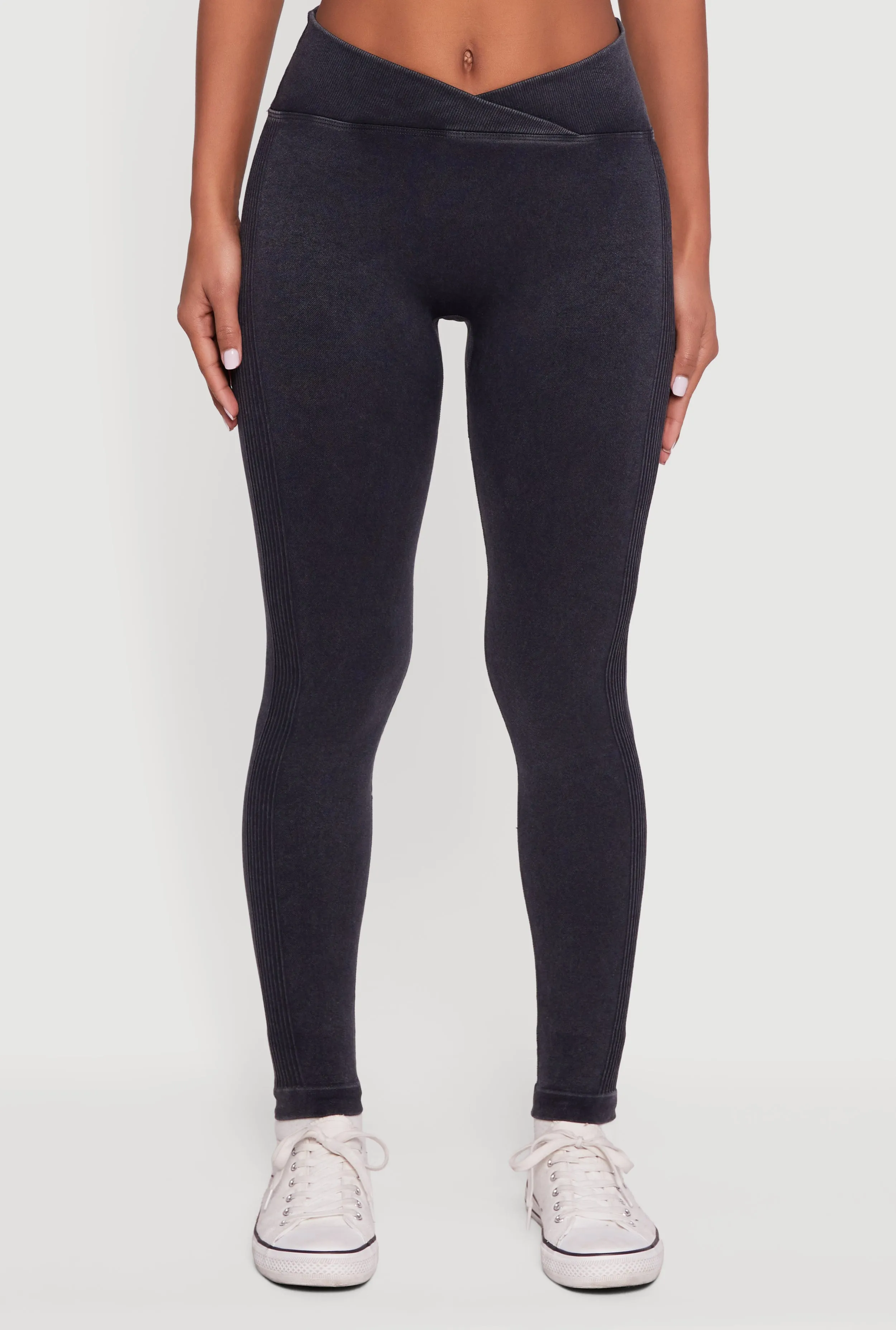 Seamless Acid Wash V-Waist Leggings sold by Rainbow product image thumbnail 3