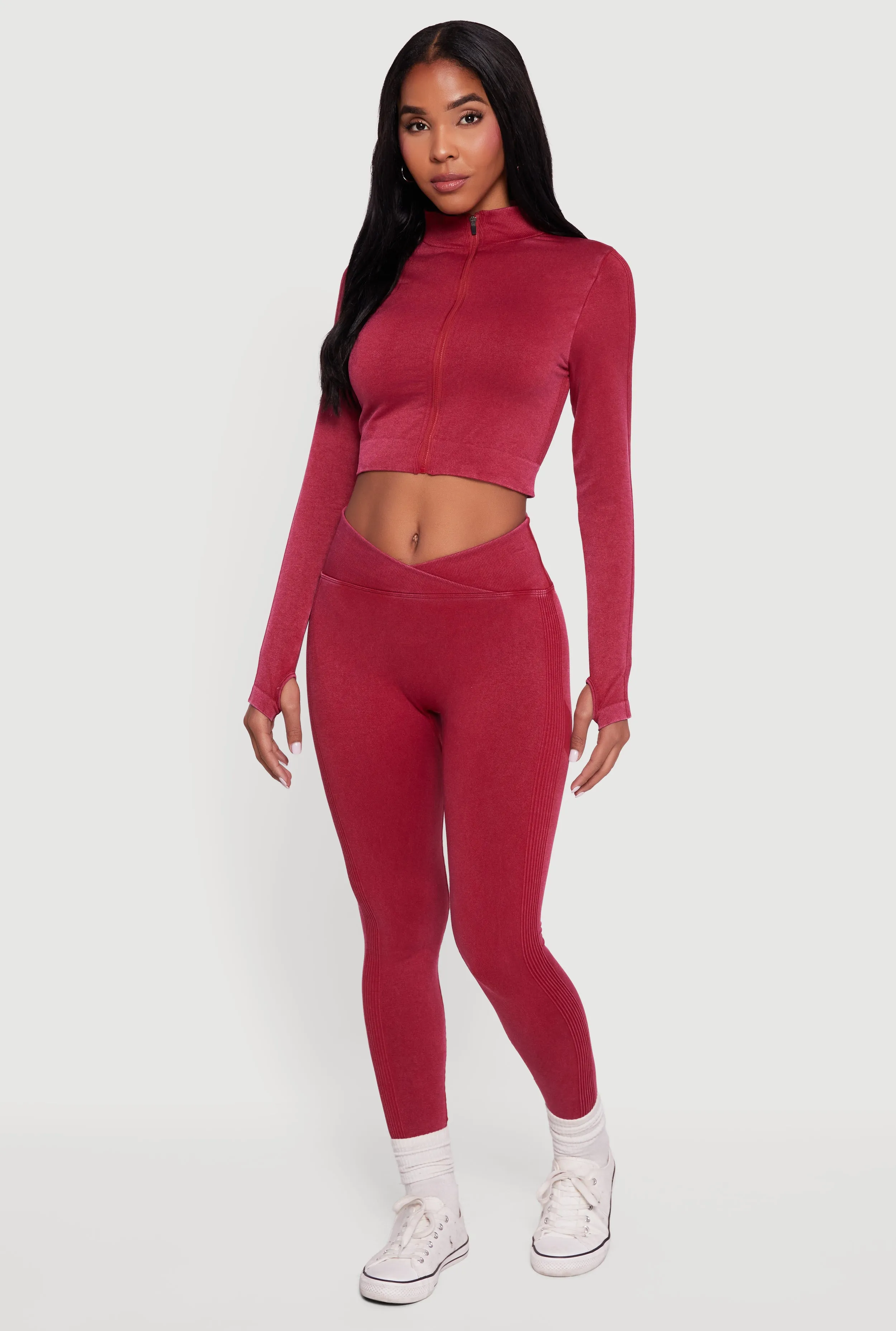 Seamless Acid Wash V-Waist Leggings sold by Rainbow