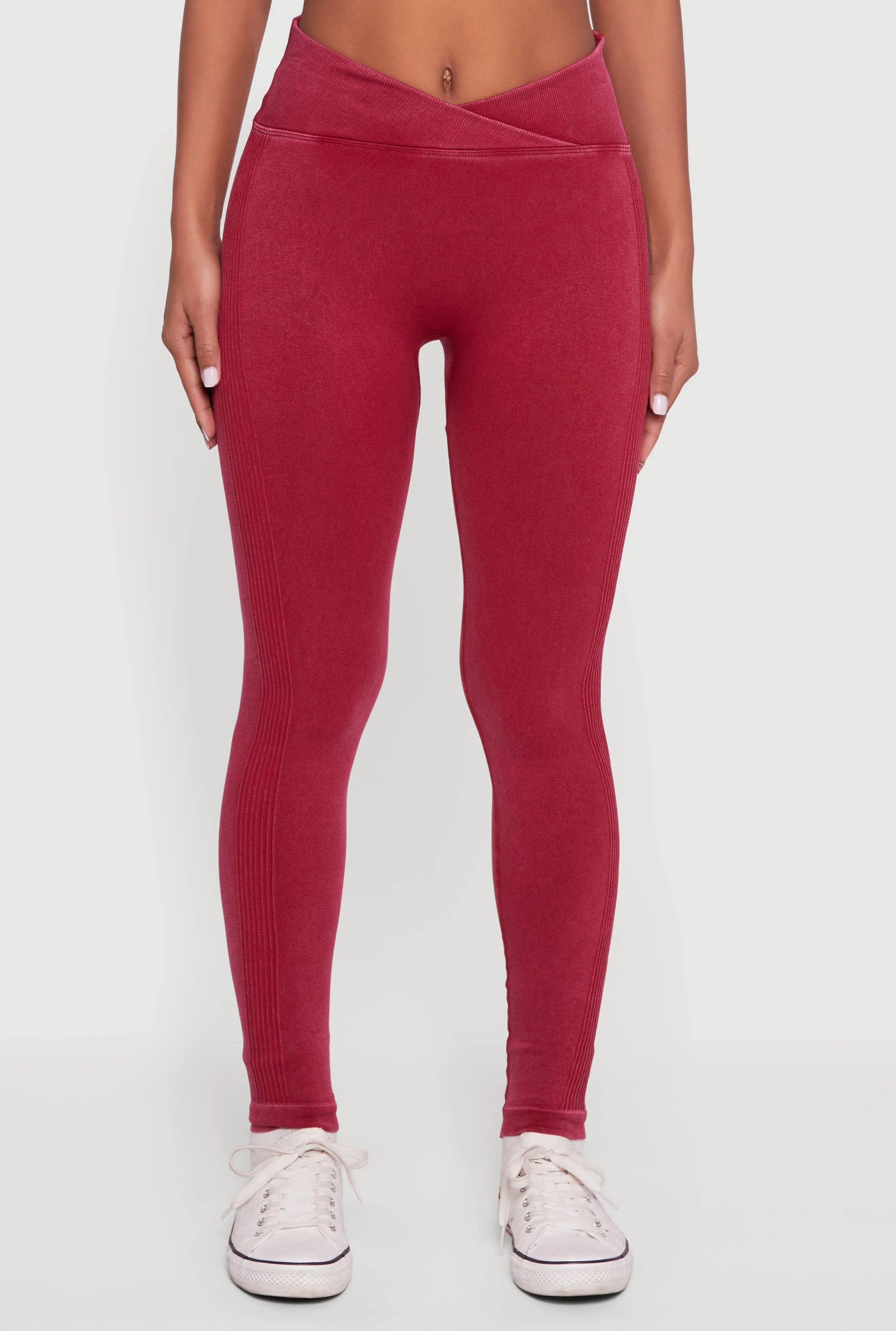 Seamless Acid Wash V-Waist Leggings sold by Rainbow product image thumbnail 3