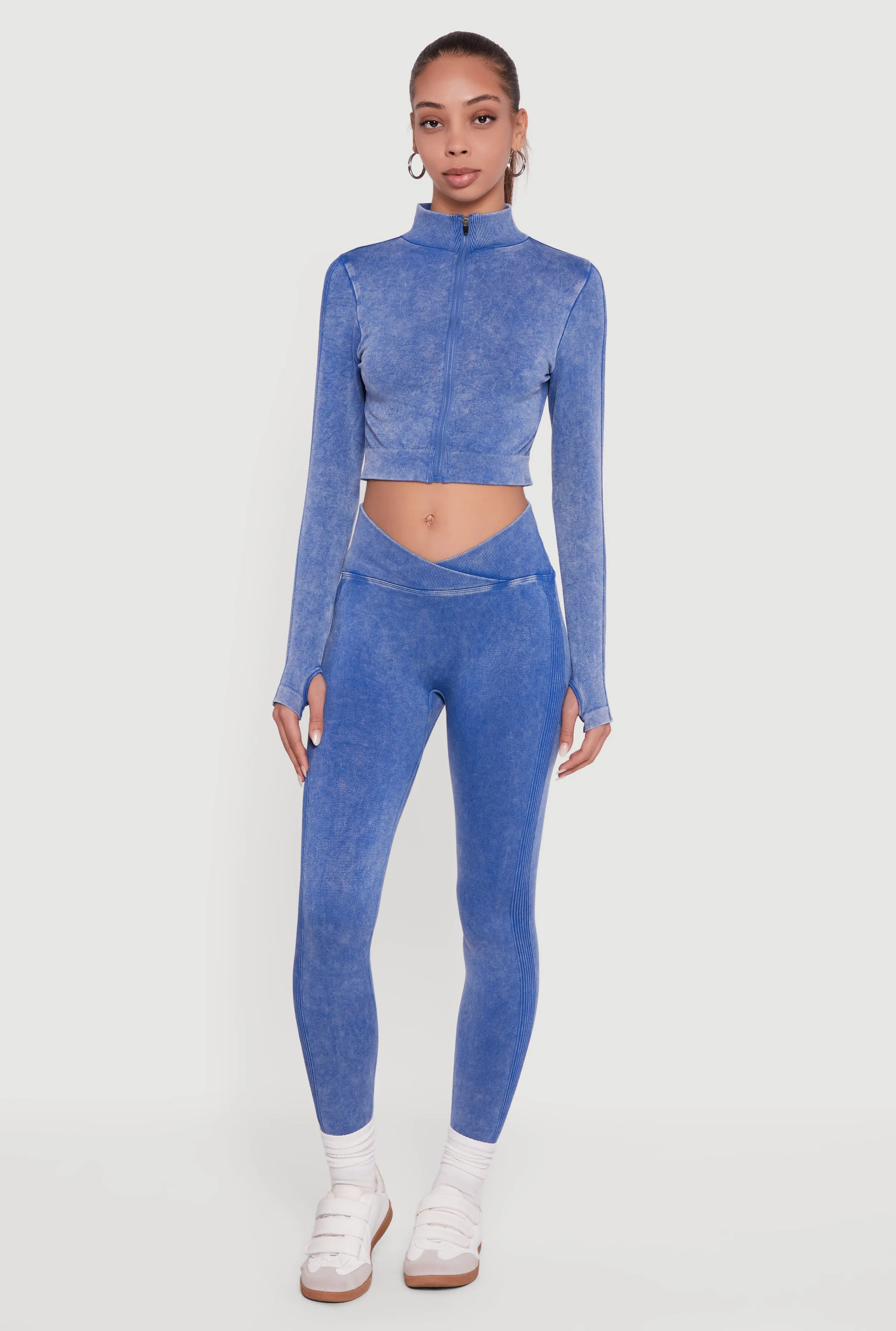 Seamless Acid Wash V-Waist Leggings sold by Rainbow