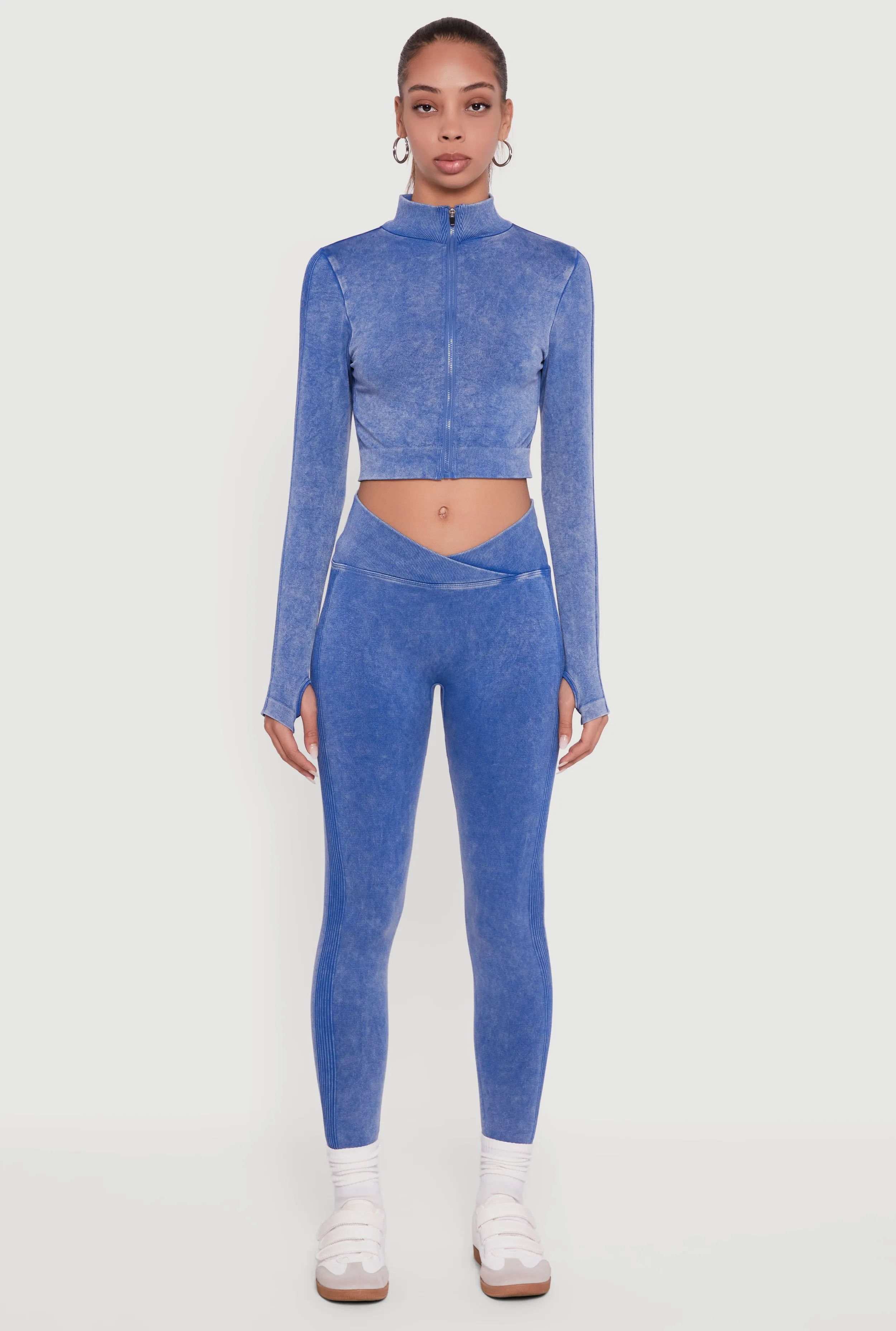 Seamless Acid Wash V-Waist Leggings sold by Rainbow product image thumbnail 2