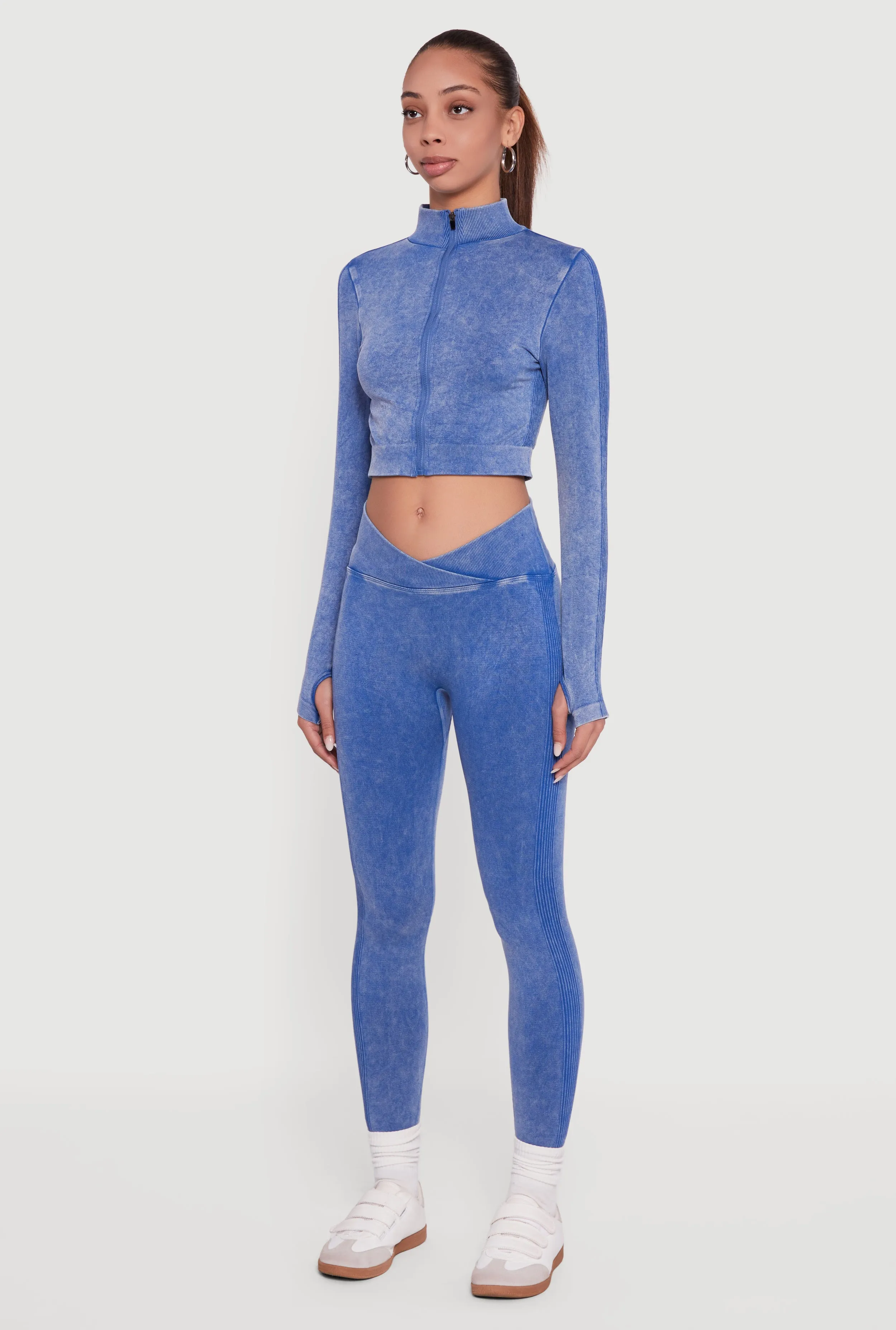 Seamless Acid Wash Cropped Track Jacket sold by Rainbow product image thumbnail 5