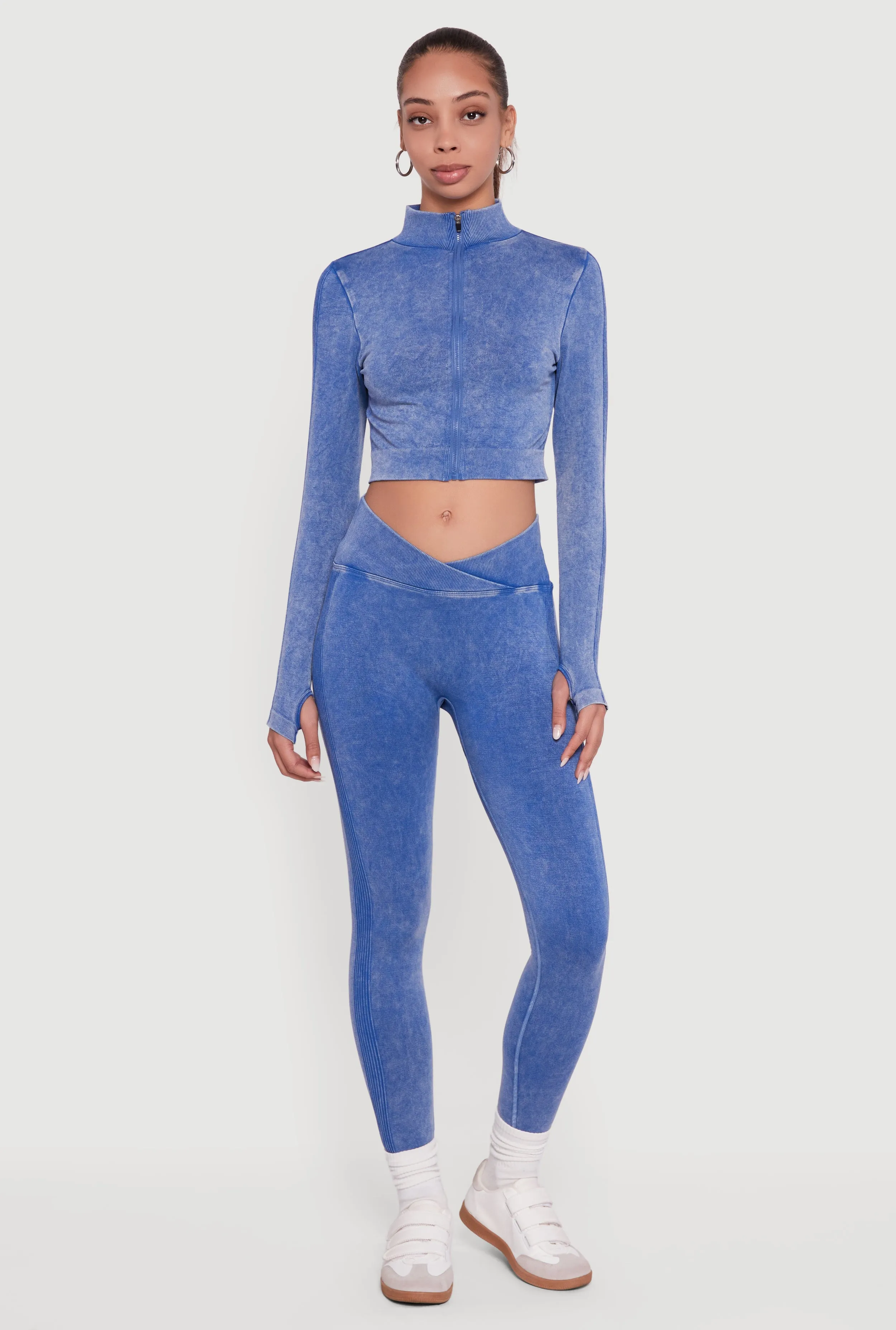 Seamless Acid Wash Cropped Track Jacket sold by Rainbow product image thumbnail 2