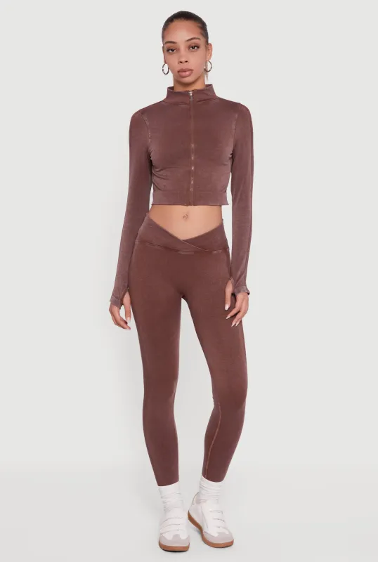 Seamless Acid Wash V-Waist Leggings sold by Rainbow