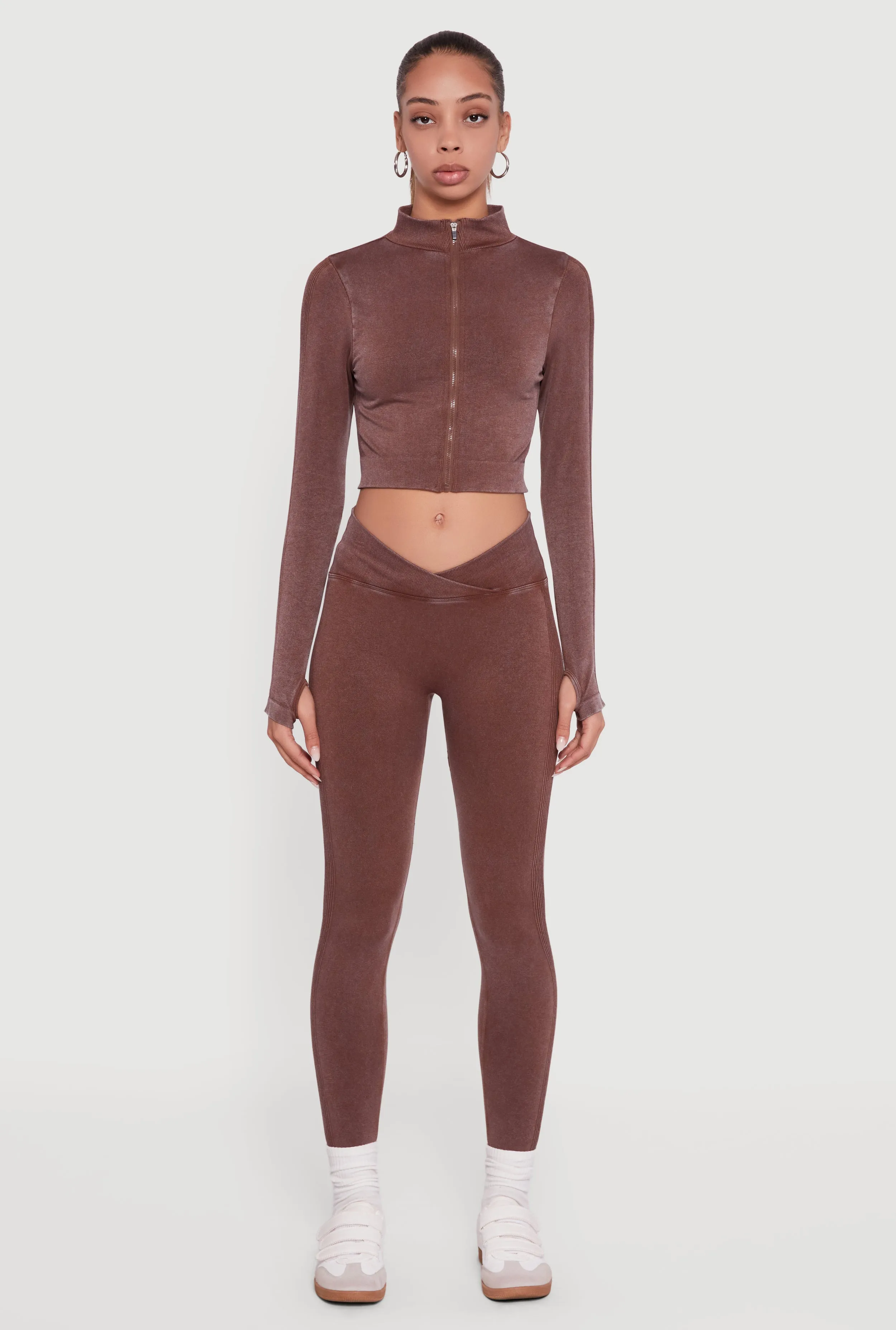 Seamless Acid Wash Cropped Track Jacket sold by Rainbow product image thumbnail 3