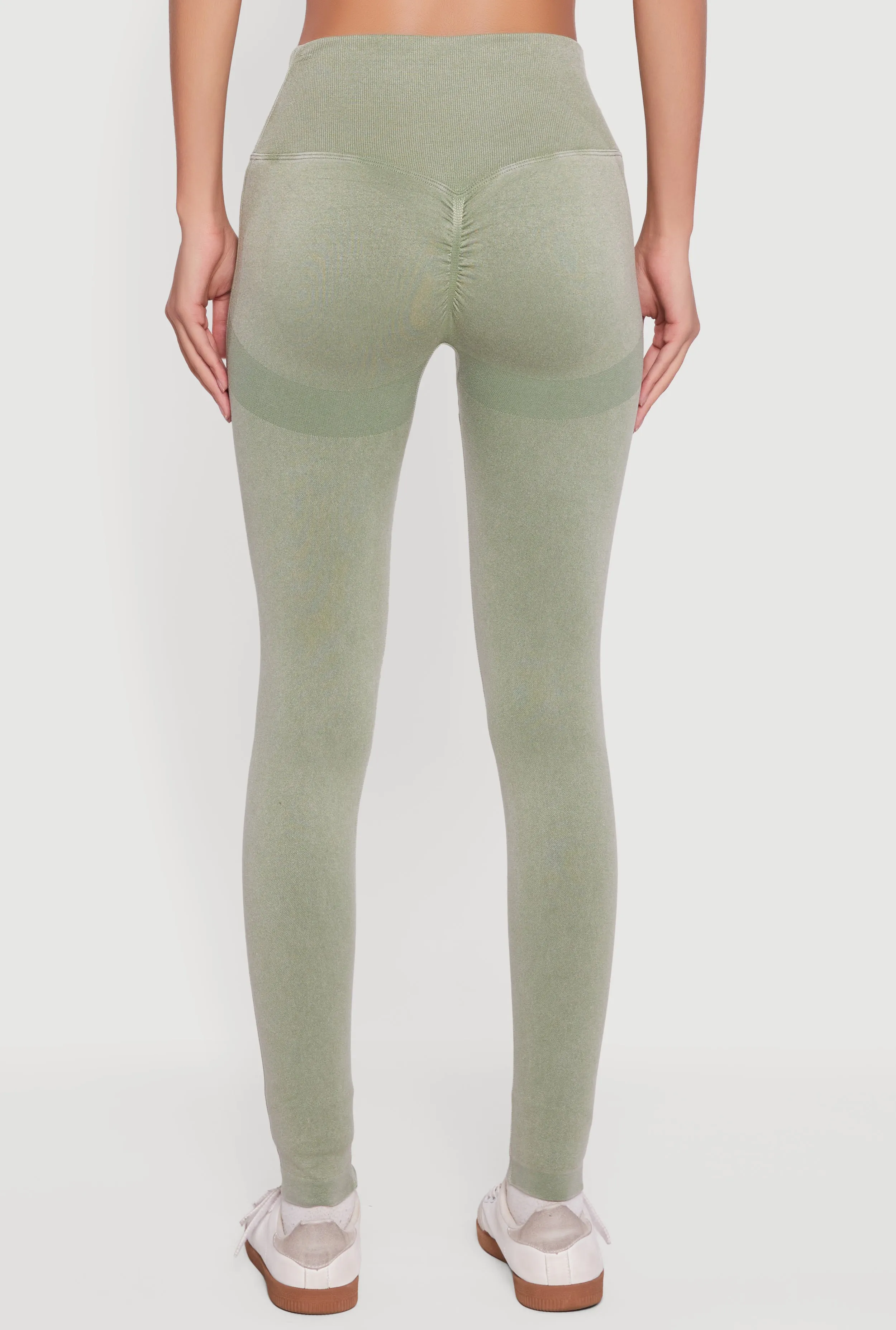 Seamless Acid Wash V-Waist Leggings sold by Rainbow product image thumbnail 5