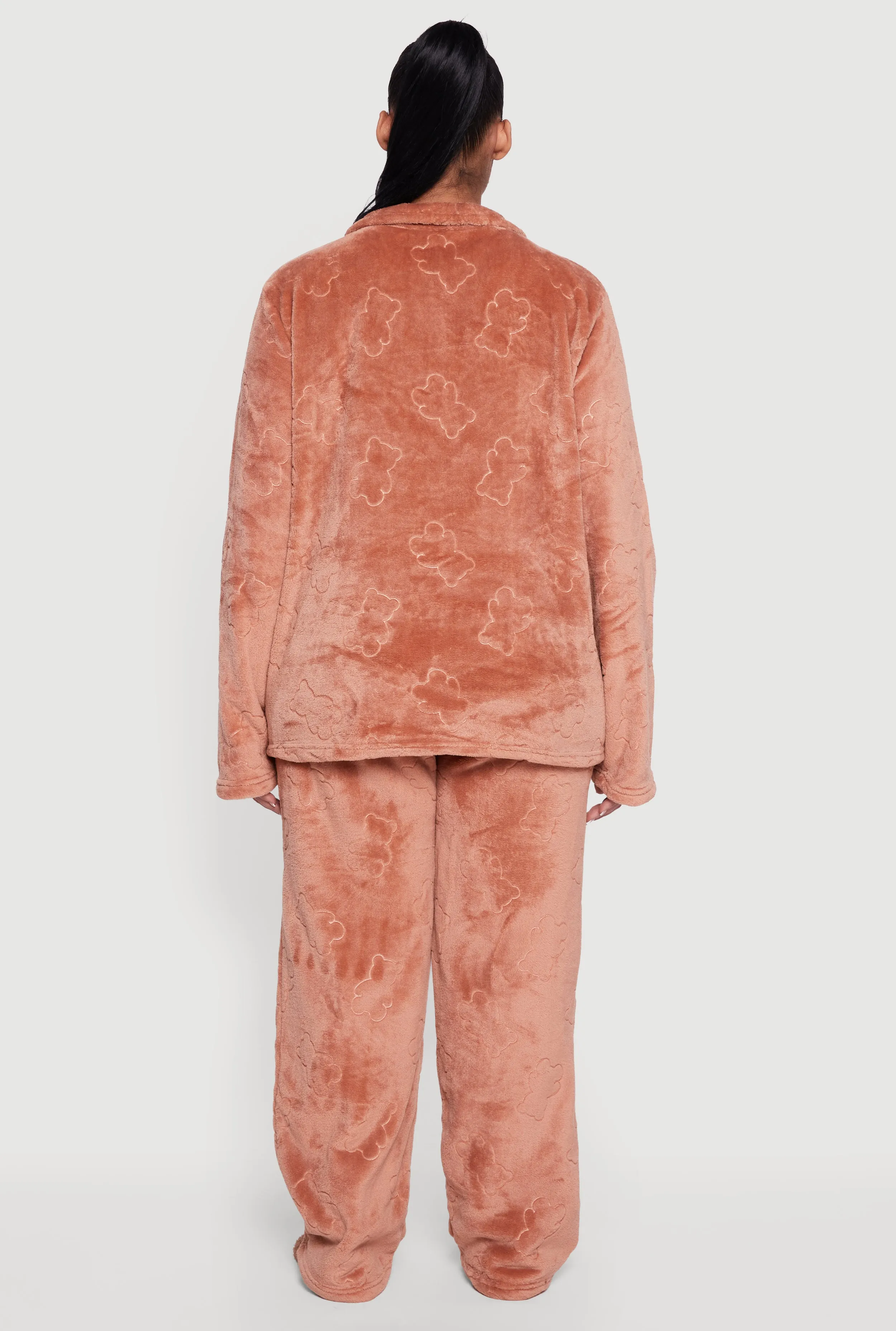Plus Size Patterned Plush Pajama and Pants with Socks Set sold by Rainbow product image thumbnail 5