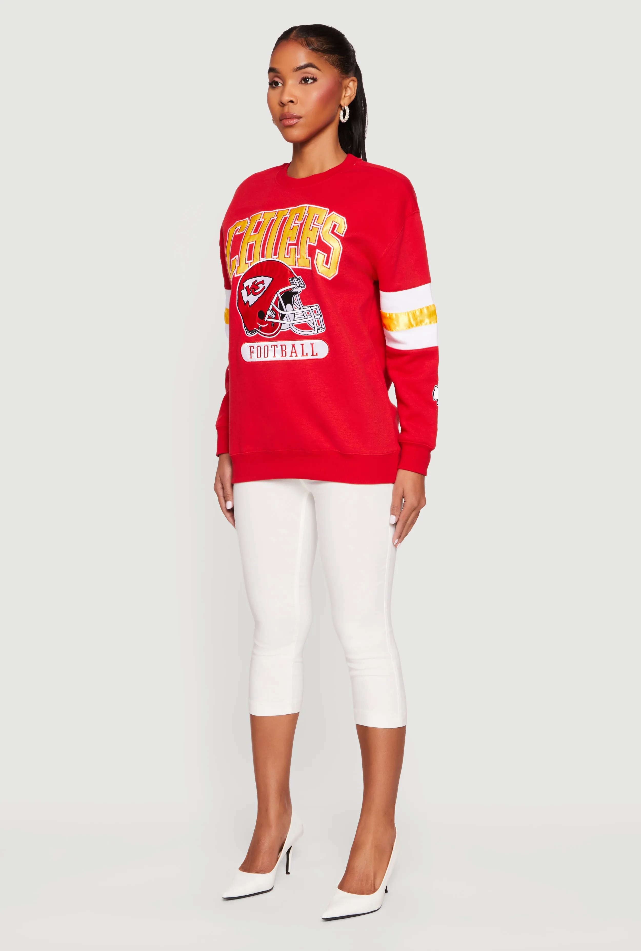 NFL Chiefs Embroidered Crew Neck Sweatshirt sold by Rainbow product image thumbnail 5