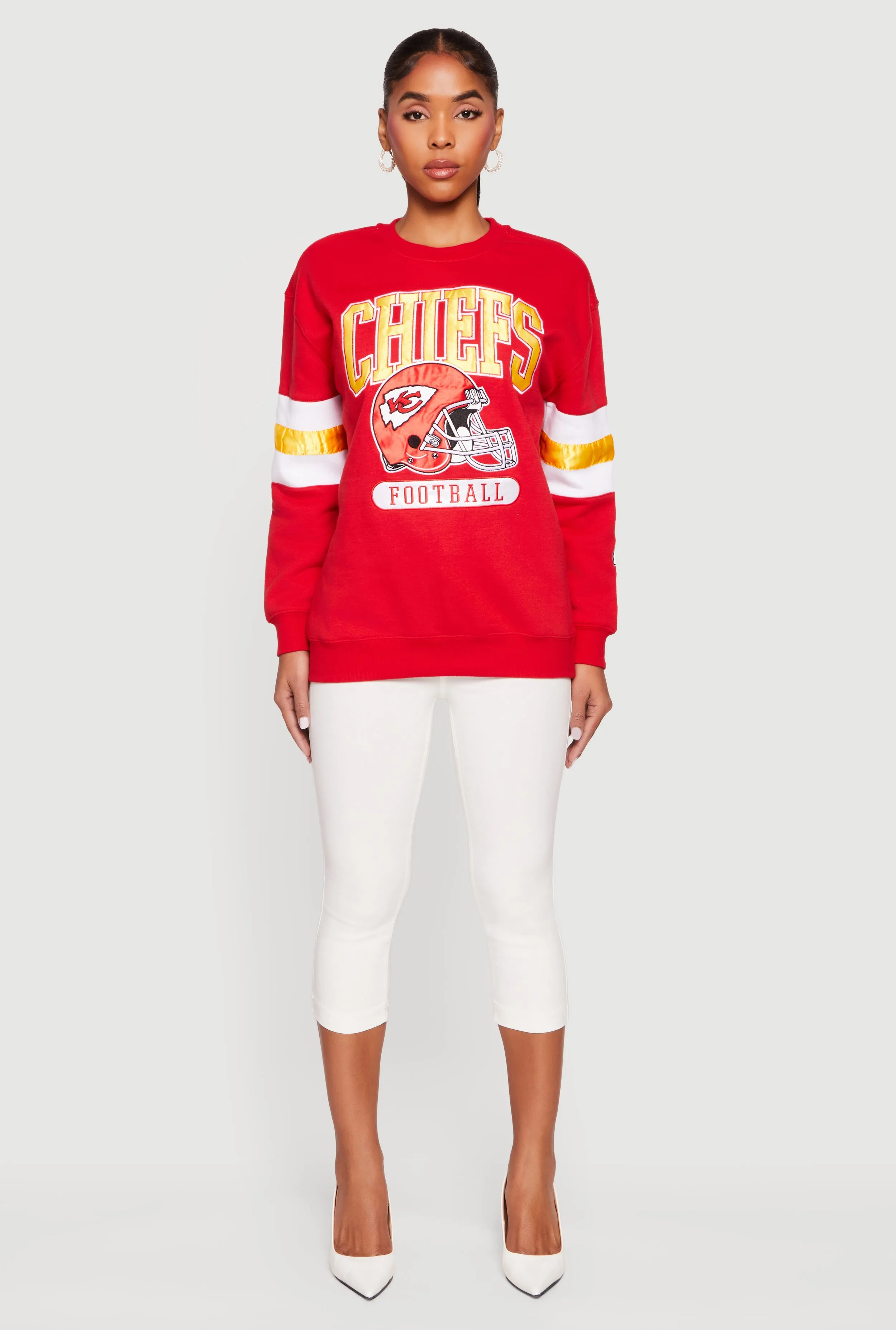 NFL Chiefs Embroidered Crew Neck Sweatshirt sold by Rainbow product image thumbnail 3