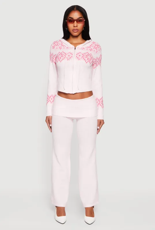 Almost Famous Knitted Straight Leg Fold Over Pants sold by Rainbow