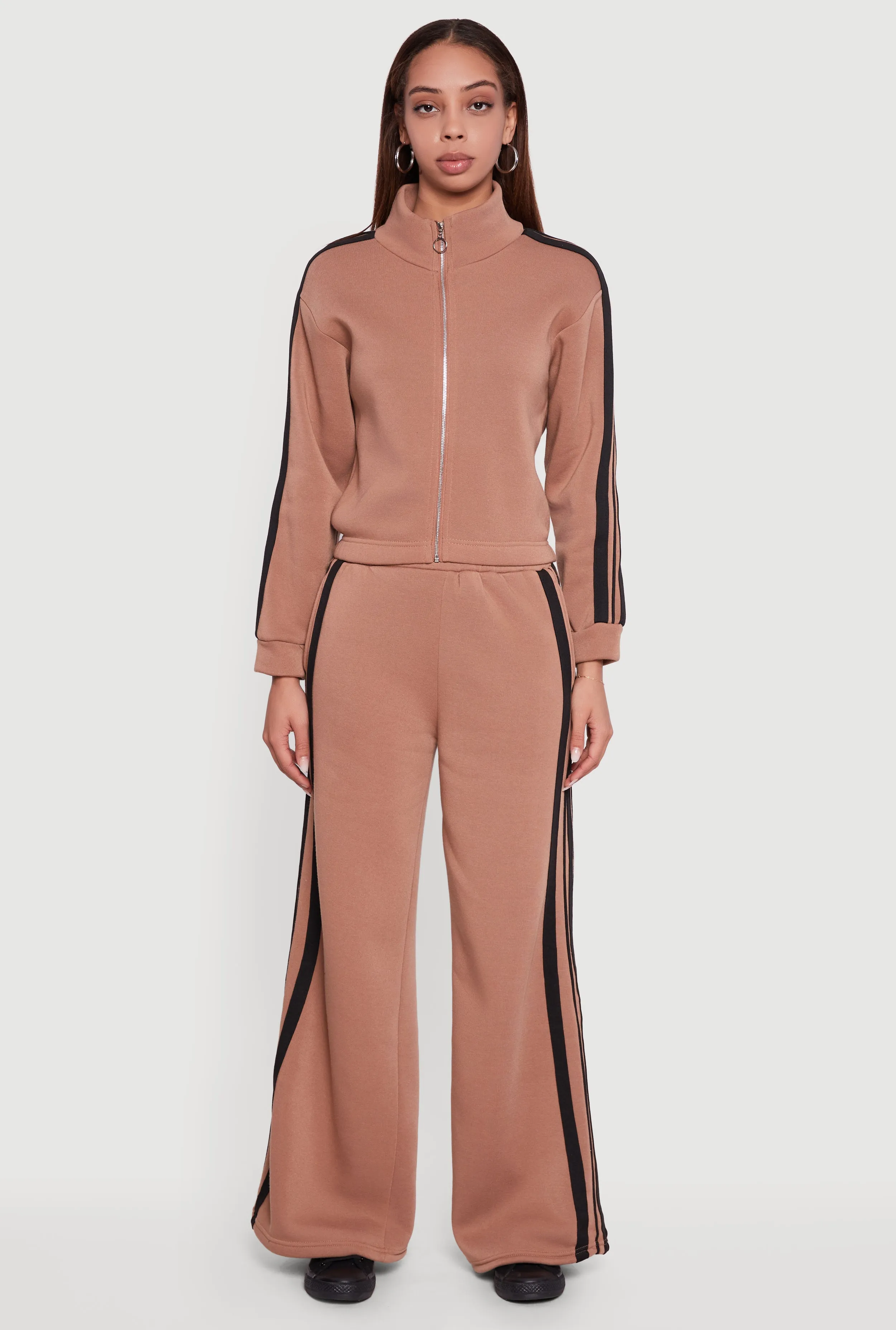 Contrast Trim Fleece Lined Wide Leg Pants sold by Rainbow product image thumbnail 2