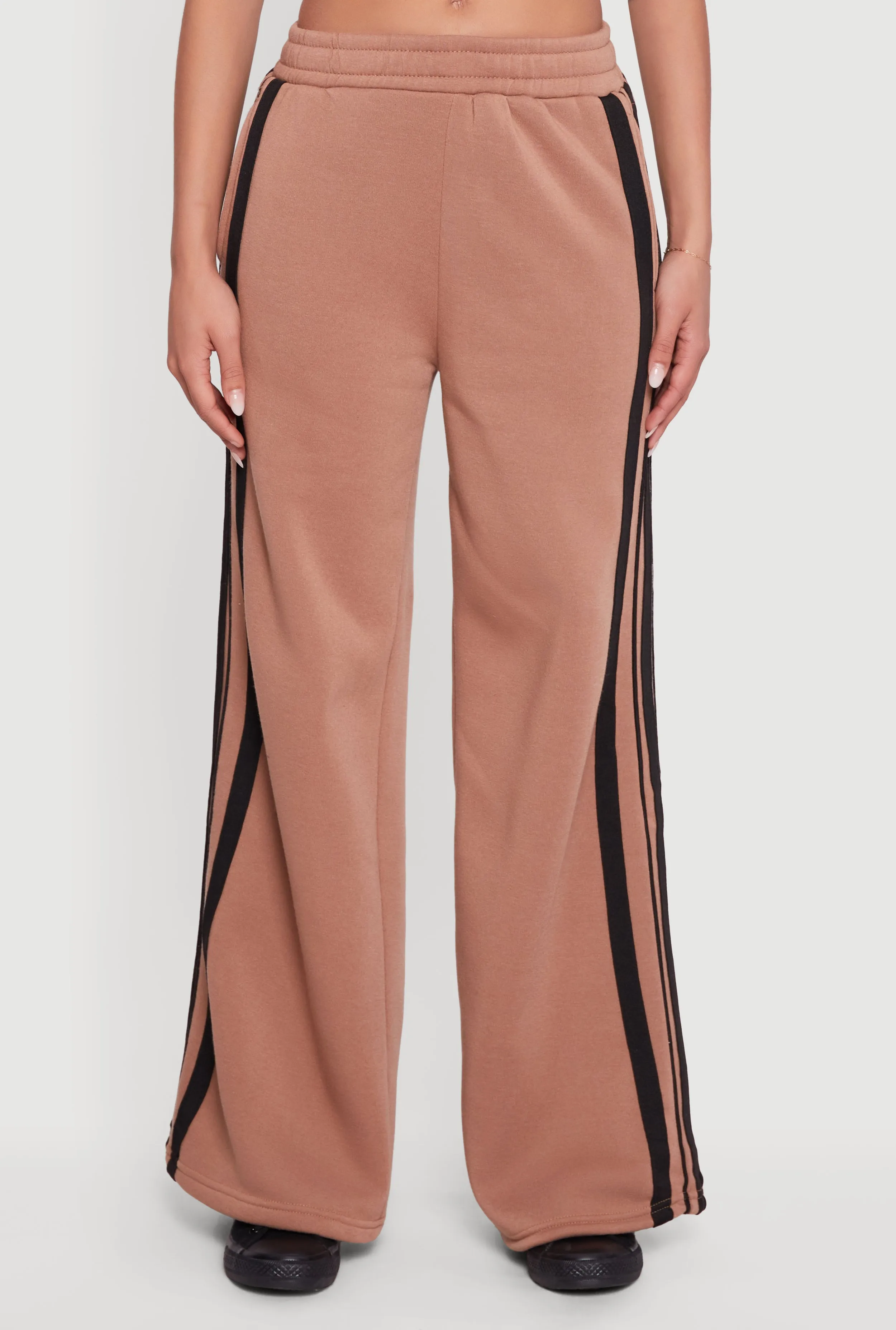 Contrast Trim Fleece Lined Wide Leg Pants sold by Rainbow product image thumbnail 3