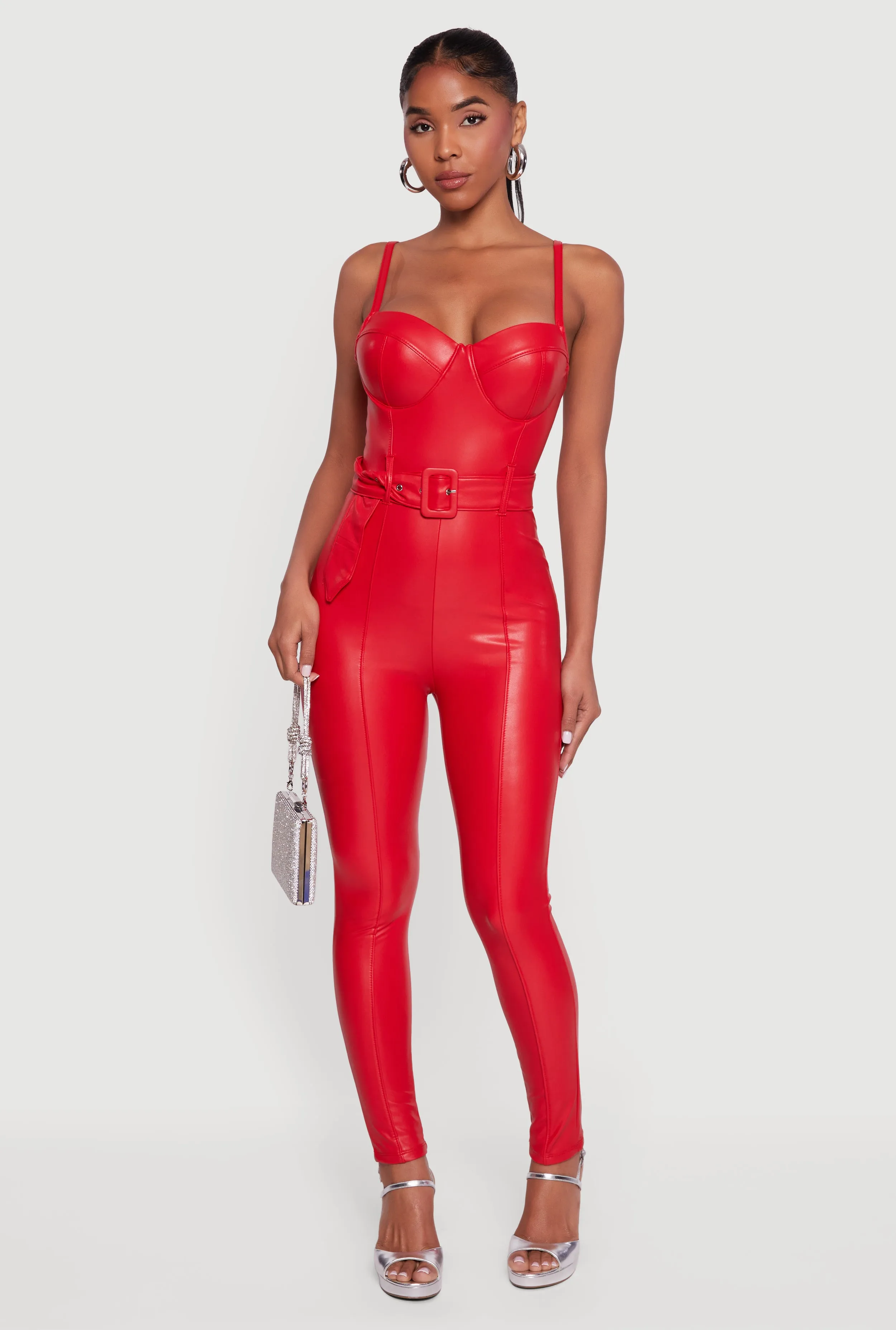 Faux Leather Sweetheart Bustier Jumpsuit sold by Rainbow product image thumbnail 2