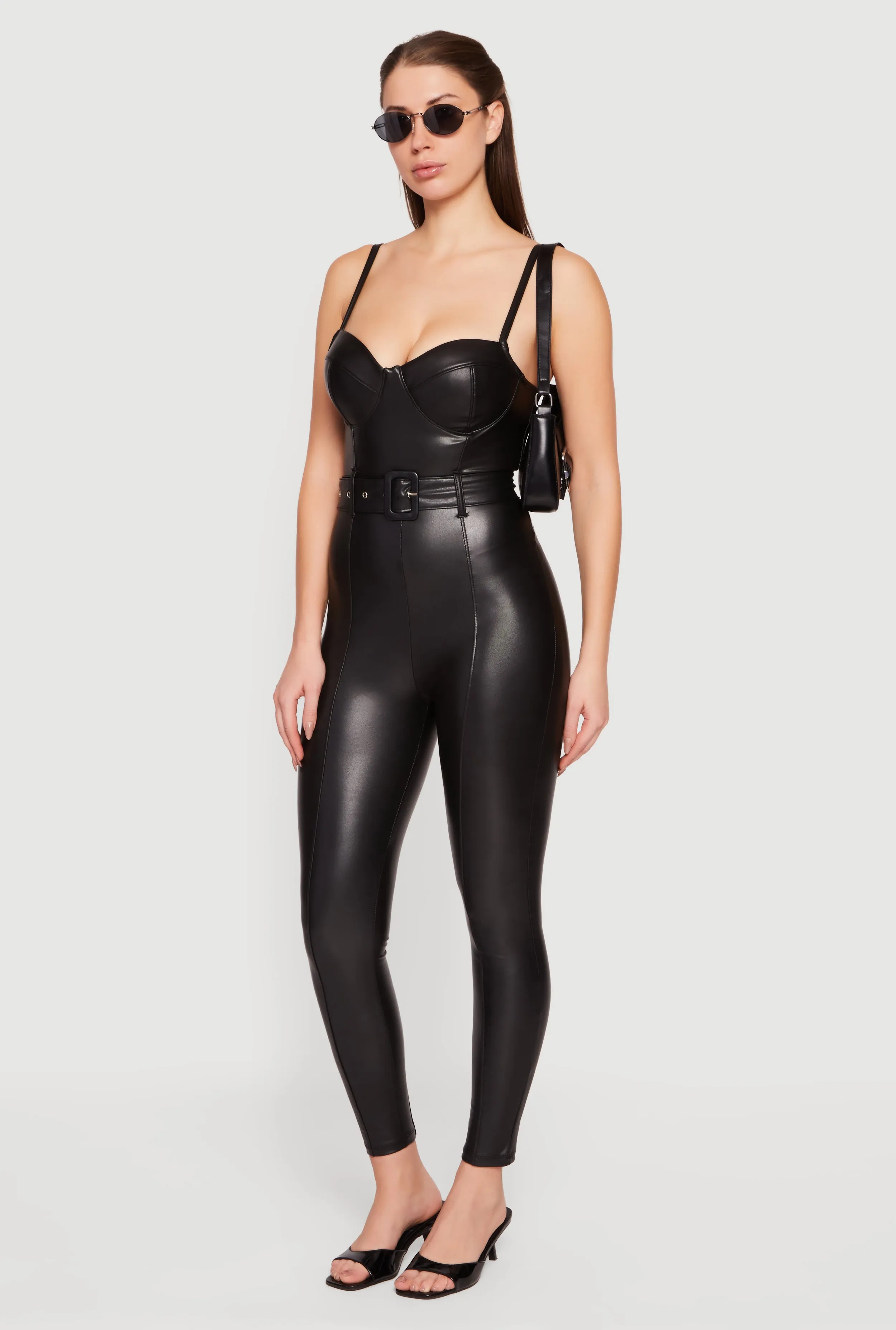 Faux Leather Sweetheart Bustier Jumpsuit sold by Rainbow product image thumbnail 2
