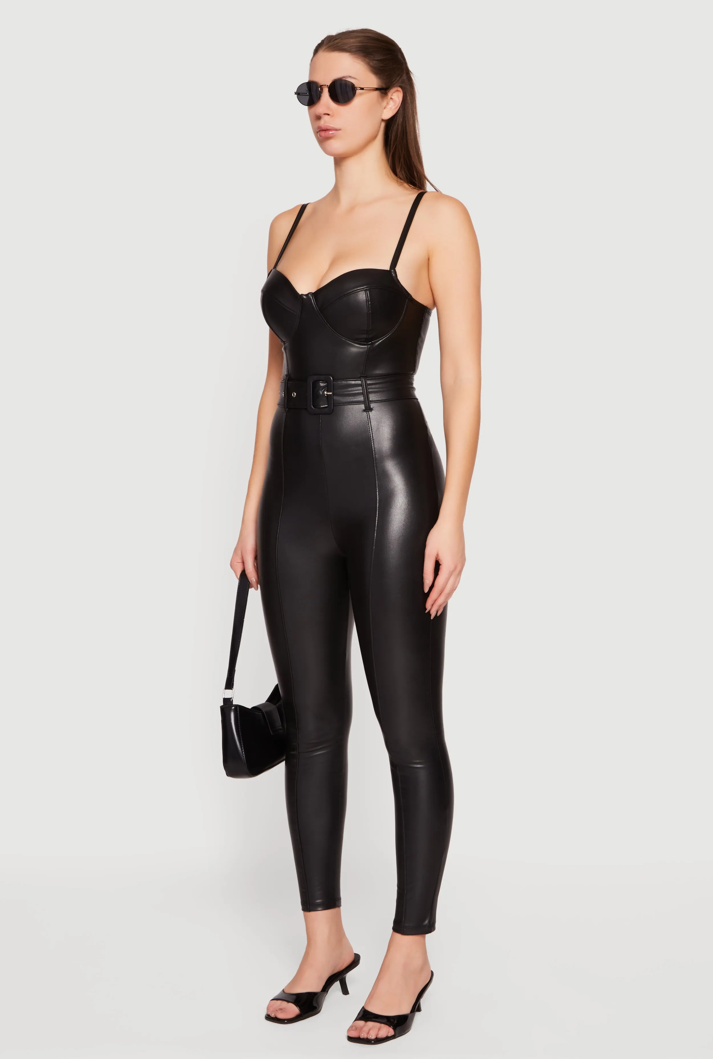 Faux Leather Sweetheart Bustier Jumpsuit sold by Rainbow product image thumbnail 3