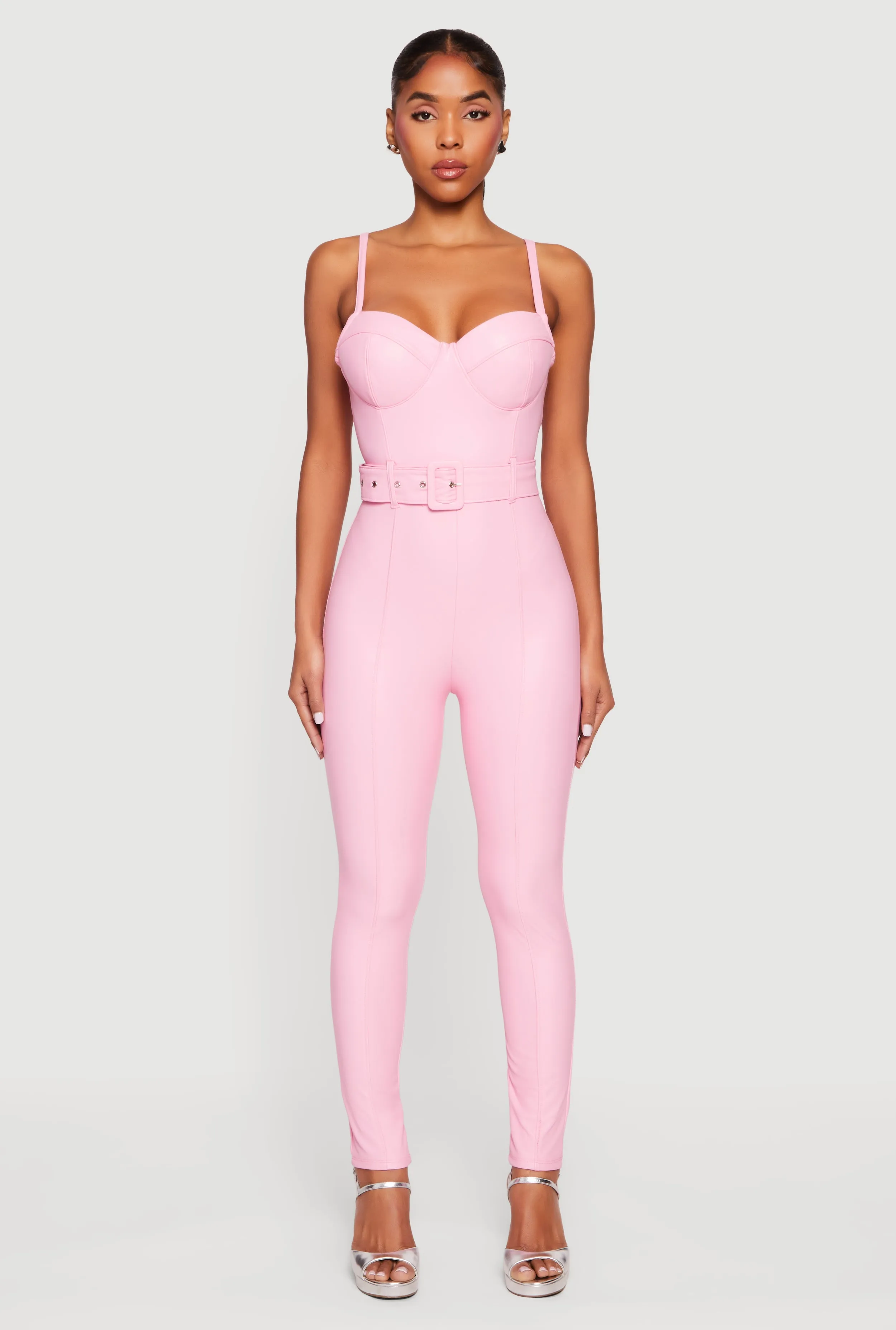 Faux Leather Sweetheart Bustier Jumpsuit sold by Rainbow product image thumbnail 2