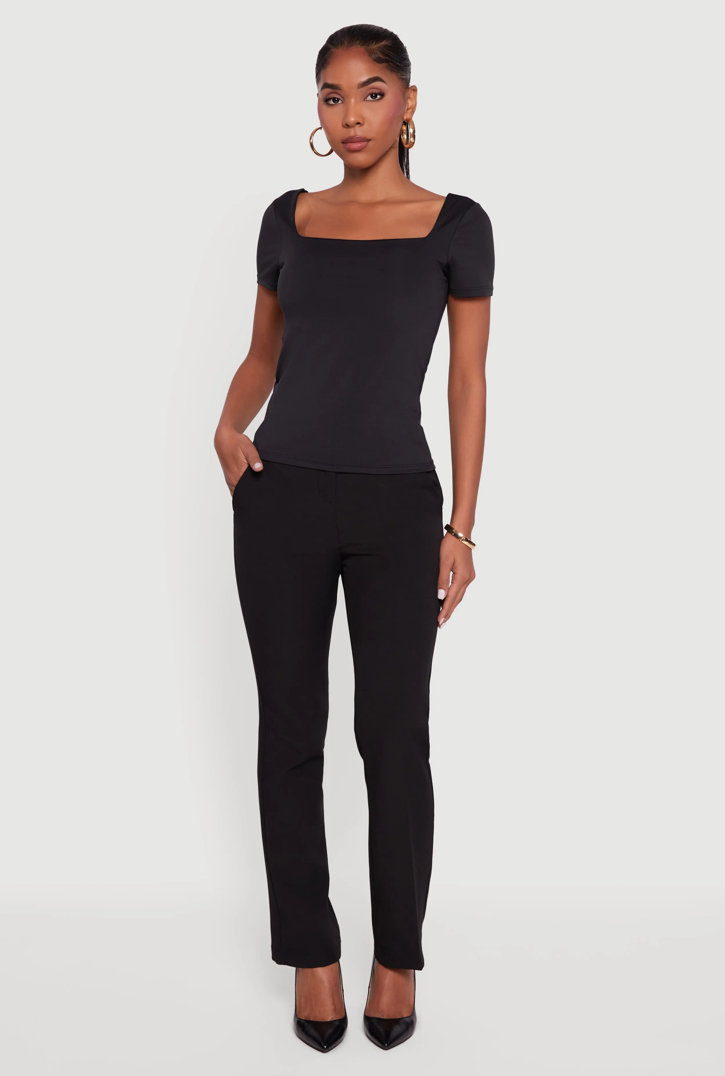 Double Layer Square Neck Short Sleeve Top sold by Rainbow product image thumbnail 3