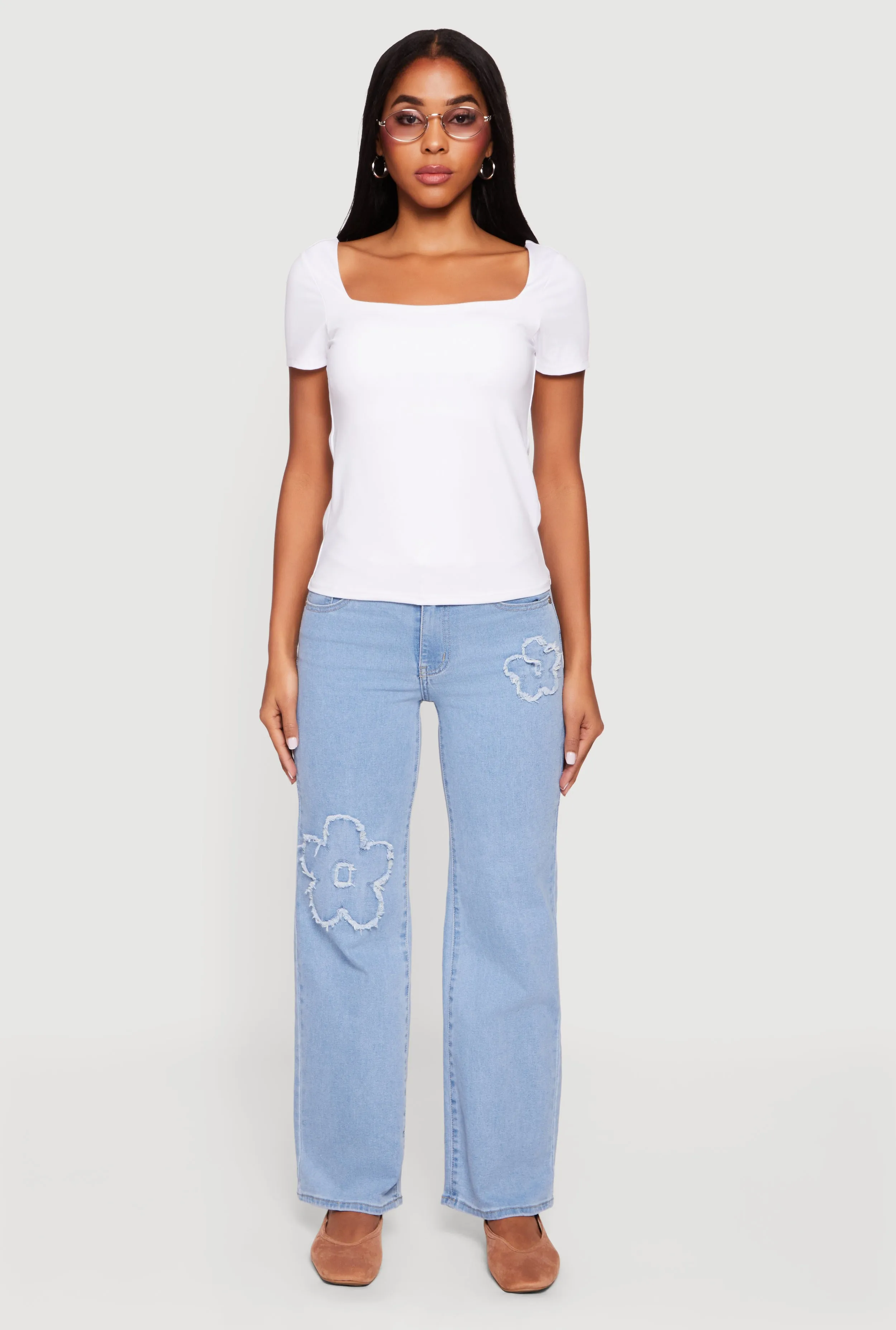 Double Layer Square Neck Short Sleeve Top sold by Rainbow