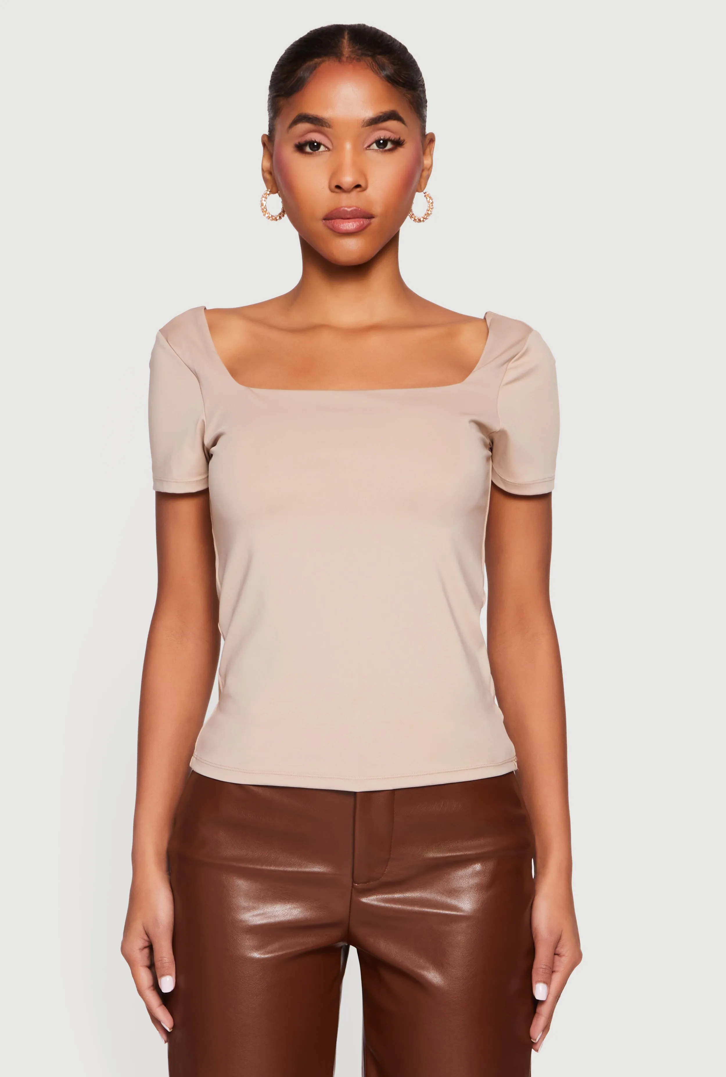 Double Layer Square Neck Short Sleeve Top sold by Rainbow product image thumbnail 2