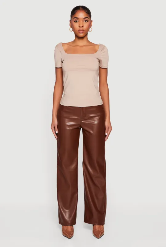 Double Layer Square Neck Short Sleeve Top sold by Rainbow